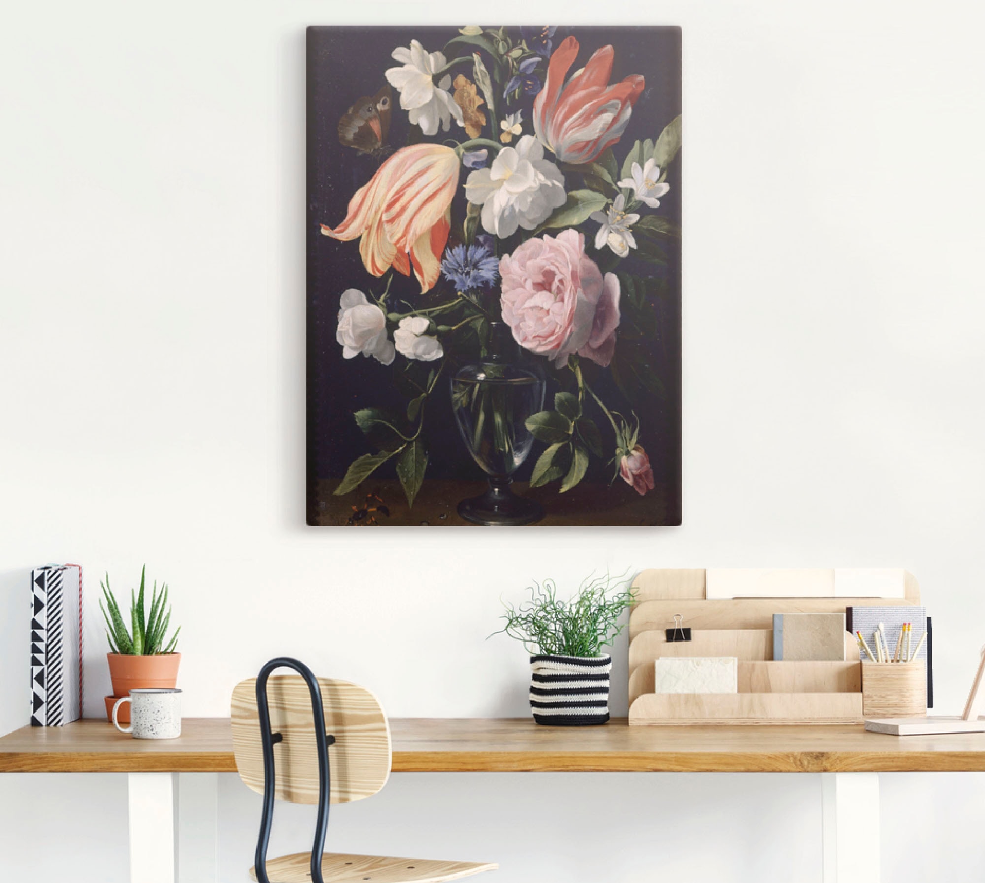 Artland Leinwandbild »Vase mit Blumen. 1637«, Blumen, (1 St.), auf Keilrahmen gespannt