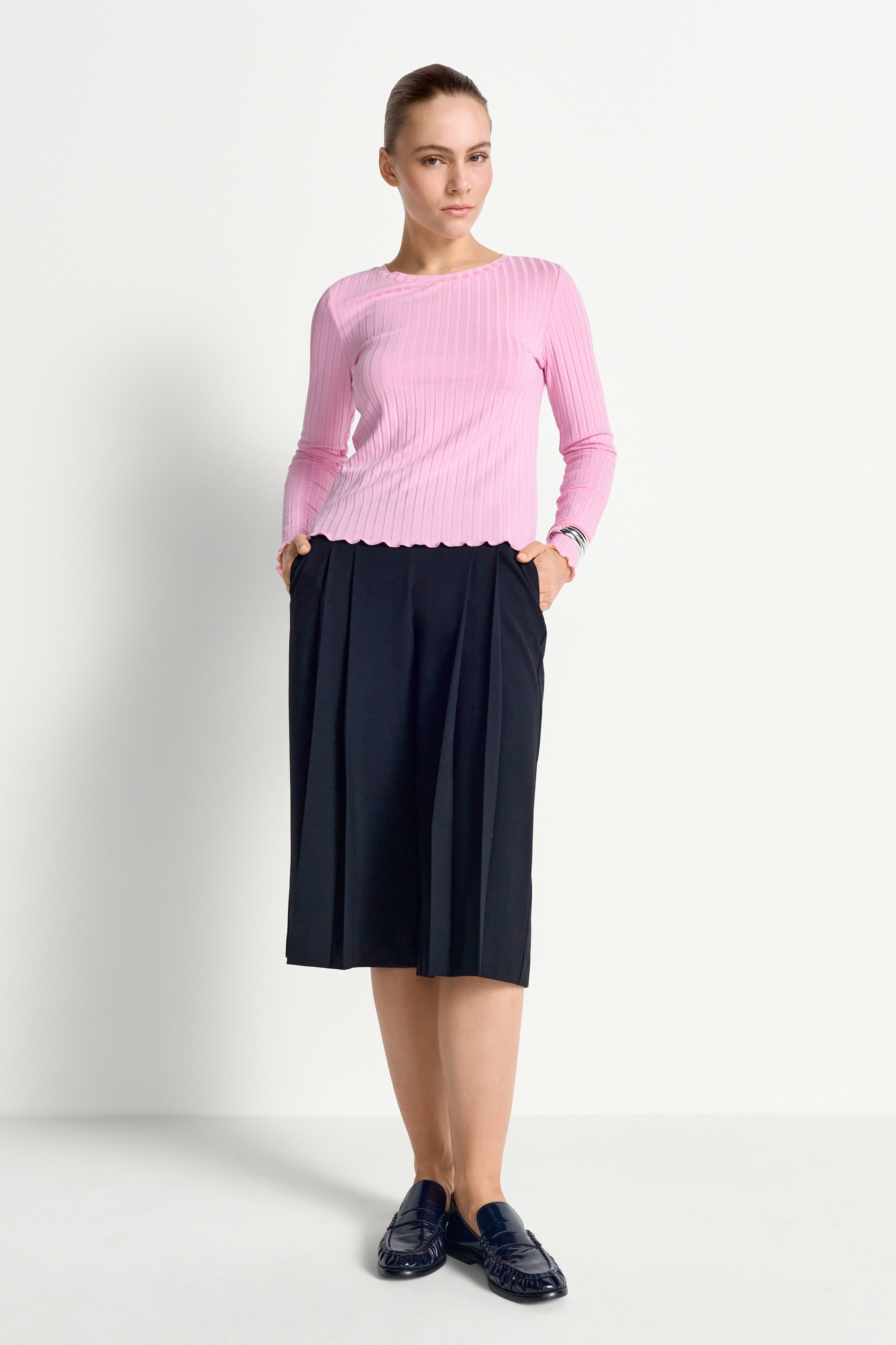 RICHROYAL Longsleeve perfekt zum drunterziehen, mit Rollkante am Ausschnitt