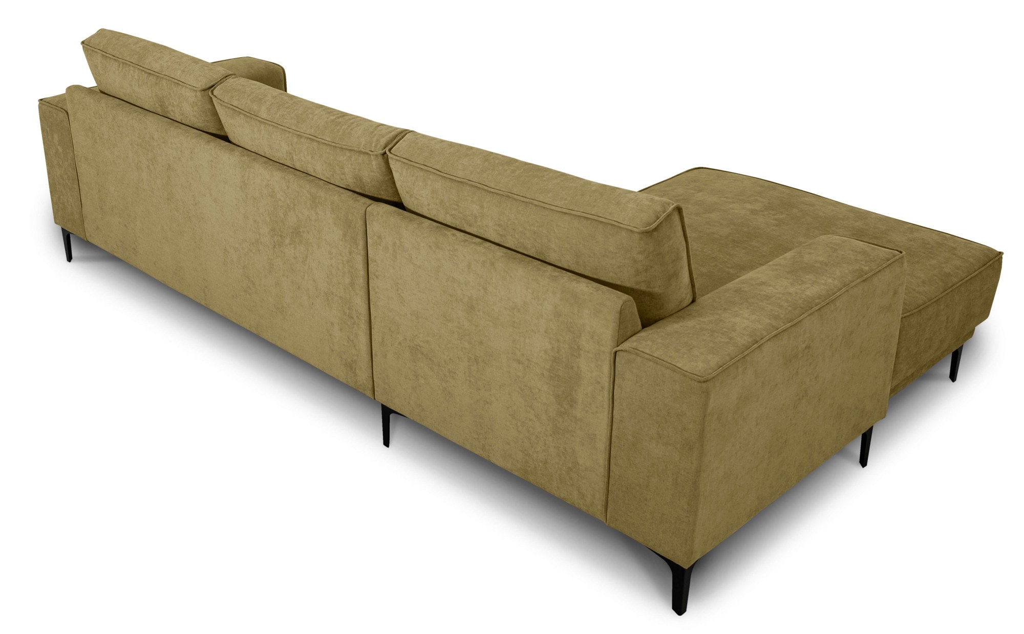 Places of Style Ecksofa »Polsterecke Oland, Struktur, Flachgewebe, Luxus-Microfaser, Boucle«, L-Form, 280 cm, Wellenunterfederung, Skandi-Design, Metallfüße