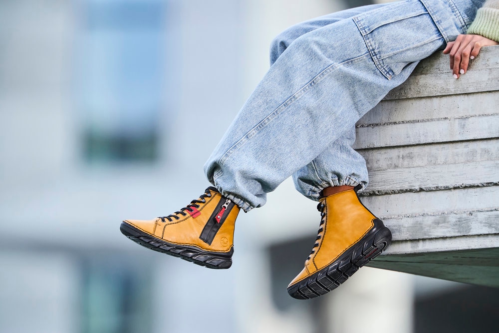 Rieker Winterboots, Schnürstiefelette, Schnürboots, Warmfutter, mit Anziehlasche
