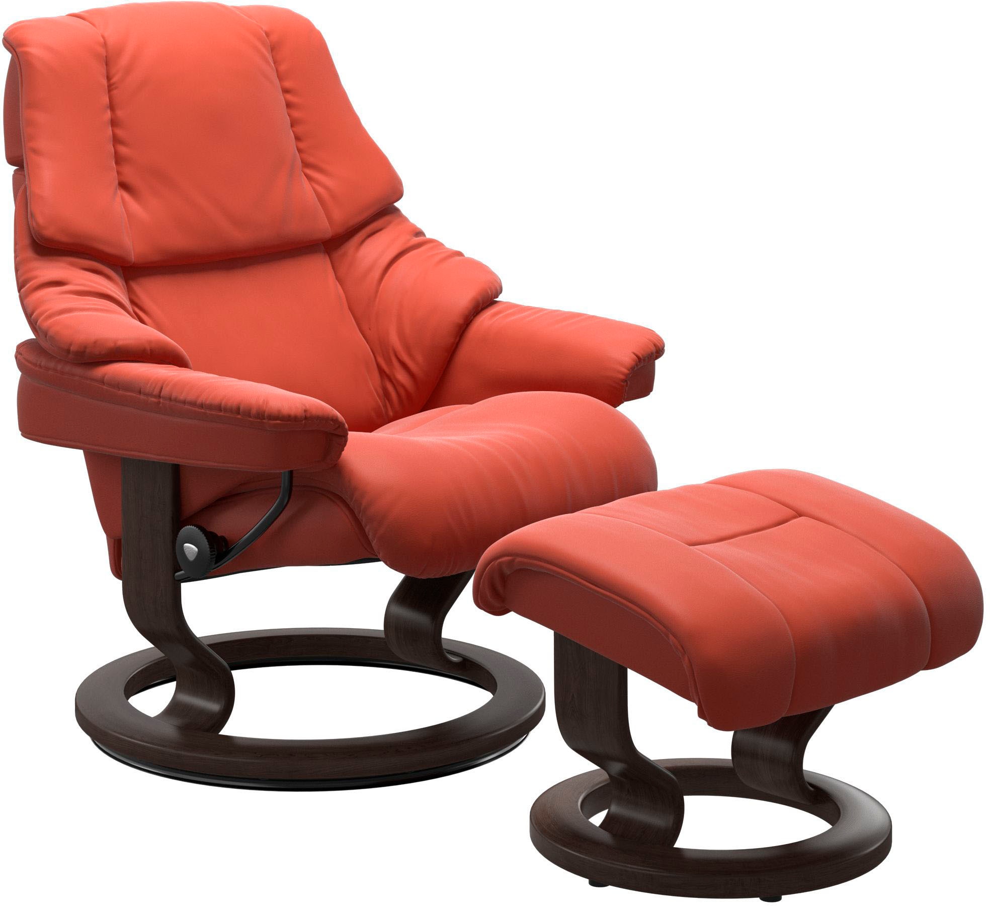 Stressless® Relaxsessel »Reno«, (Set, Relaxsessel mit Hocker), mit Hocker, mit Classic Base, Größe S, M & L, Gestell Wenge