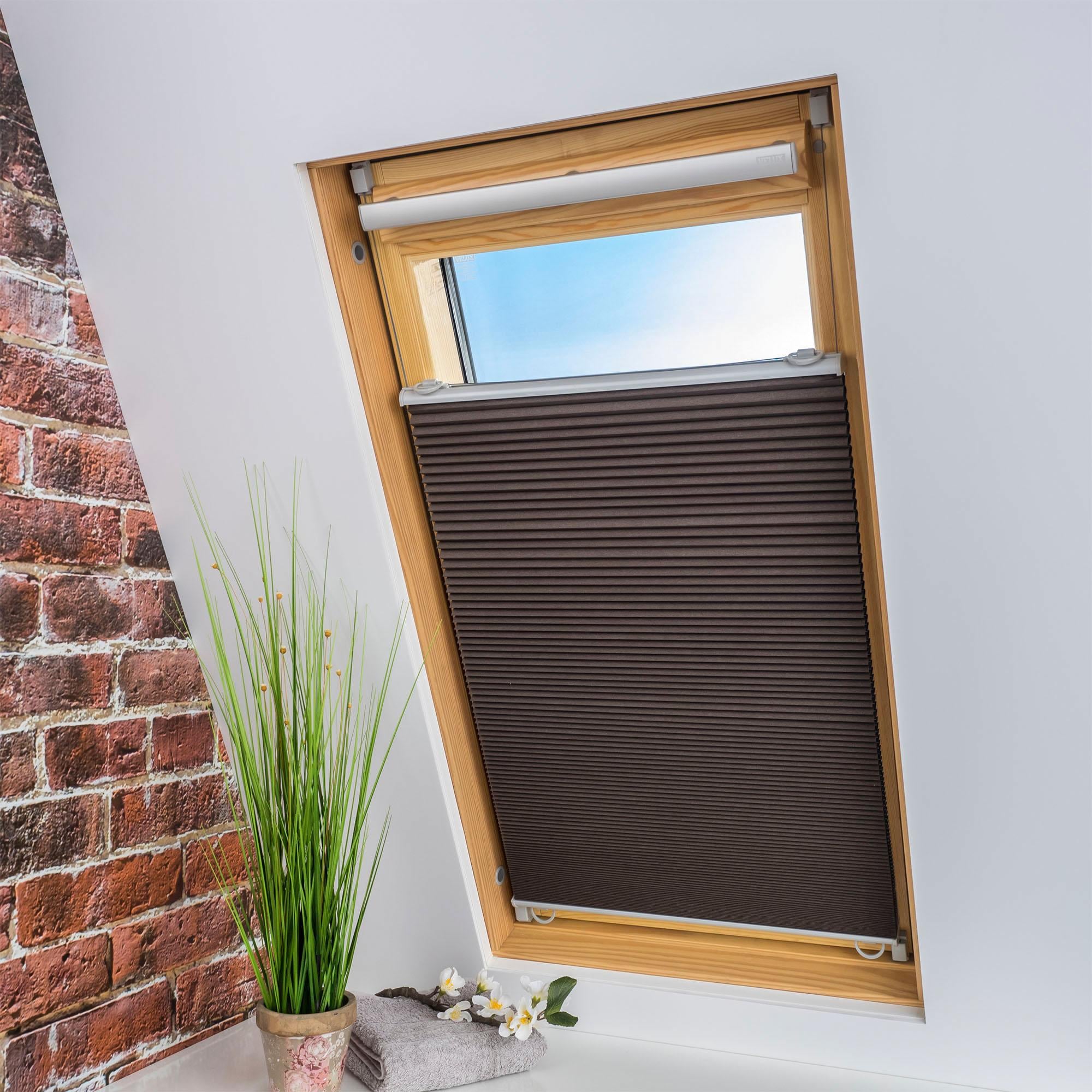 Liedeco Dachfensterplissee online Dachfenster-Plissee«, ohne verdunkelnd, »Universal OTTO bei Fixmaß Bohren, verspannt, energiesparend