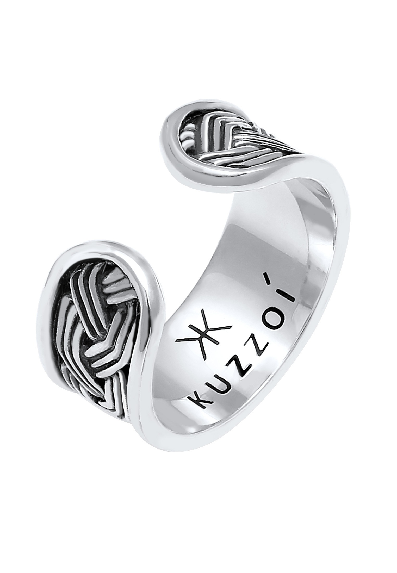 Kuzzoi Silberring »Ring Herren Bandring Ornament Design Offen 925 Silber«