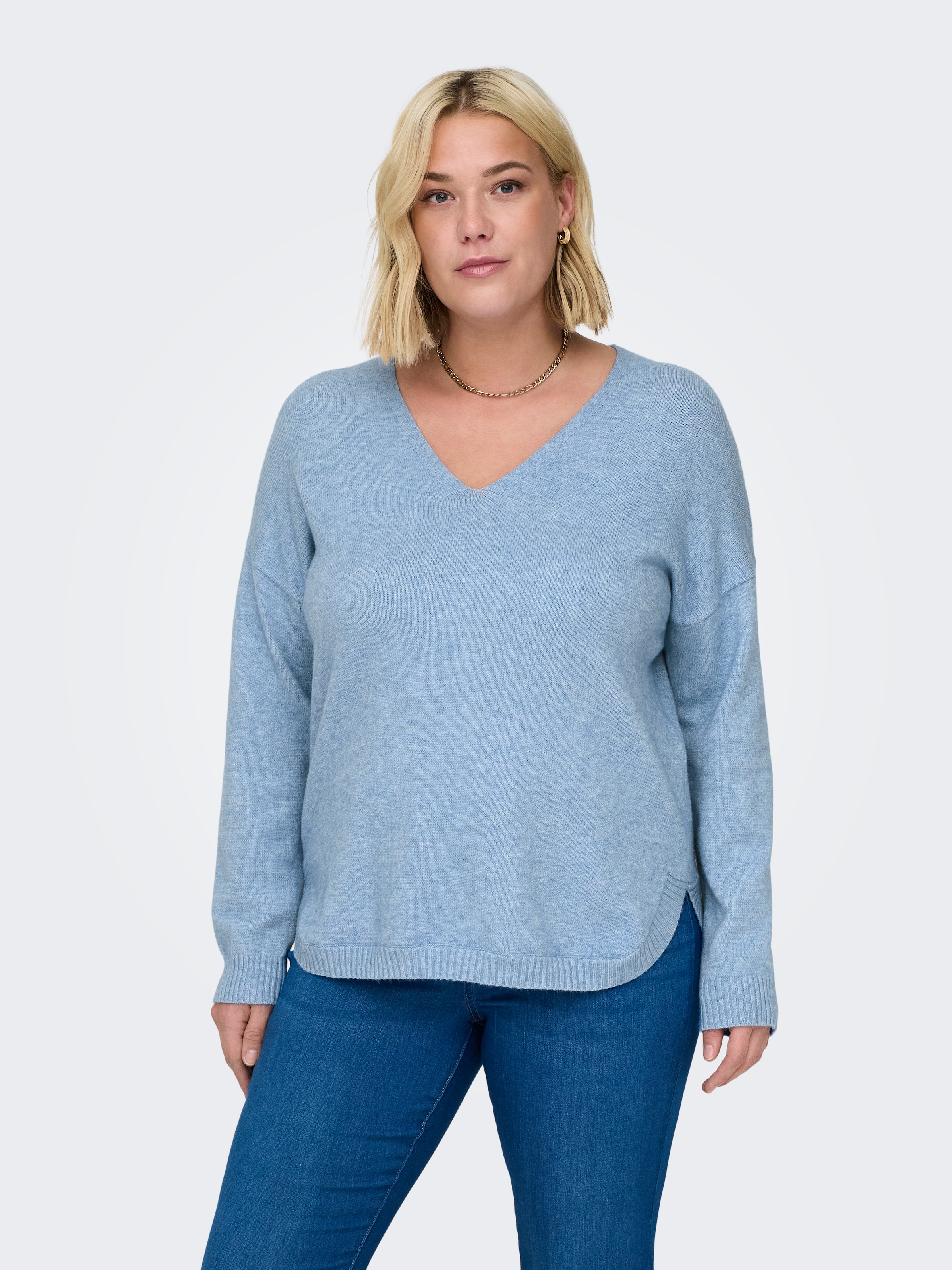 ONLY CARMAKOMA V-Ausschnitt-Pullover »CARMARGARETA LS PULLOVER KNT NOOS«