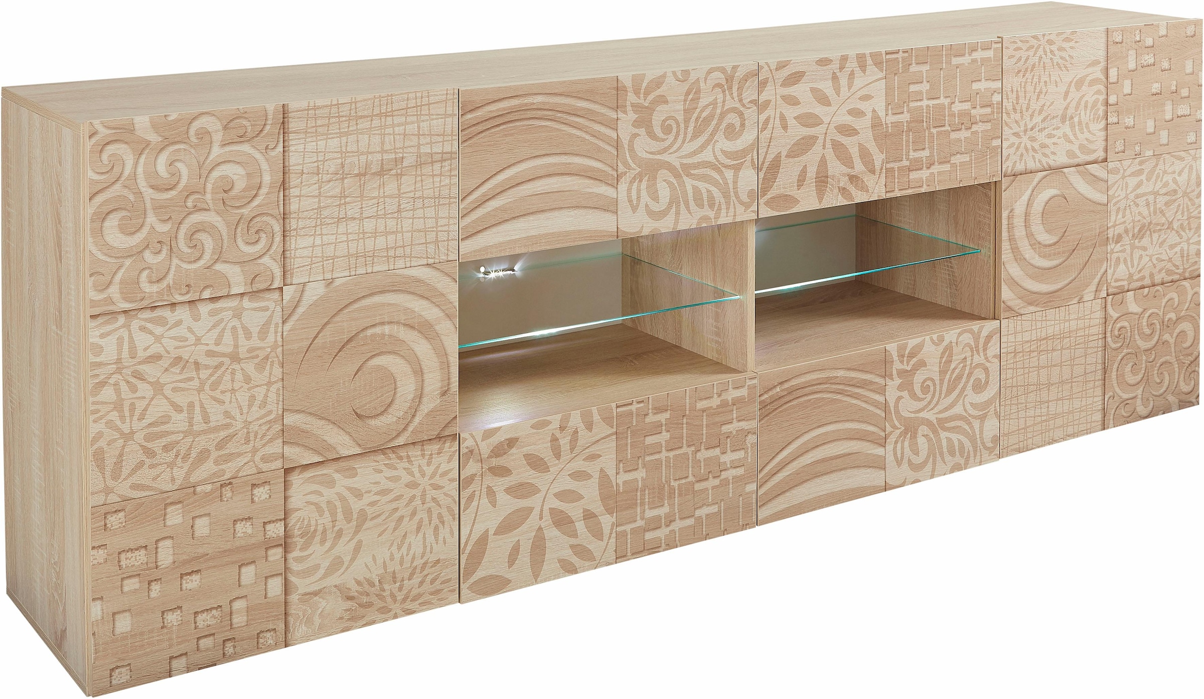 Sideboard »Miro«, Breite 241 cm mit dekorativem Siebdruck