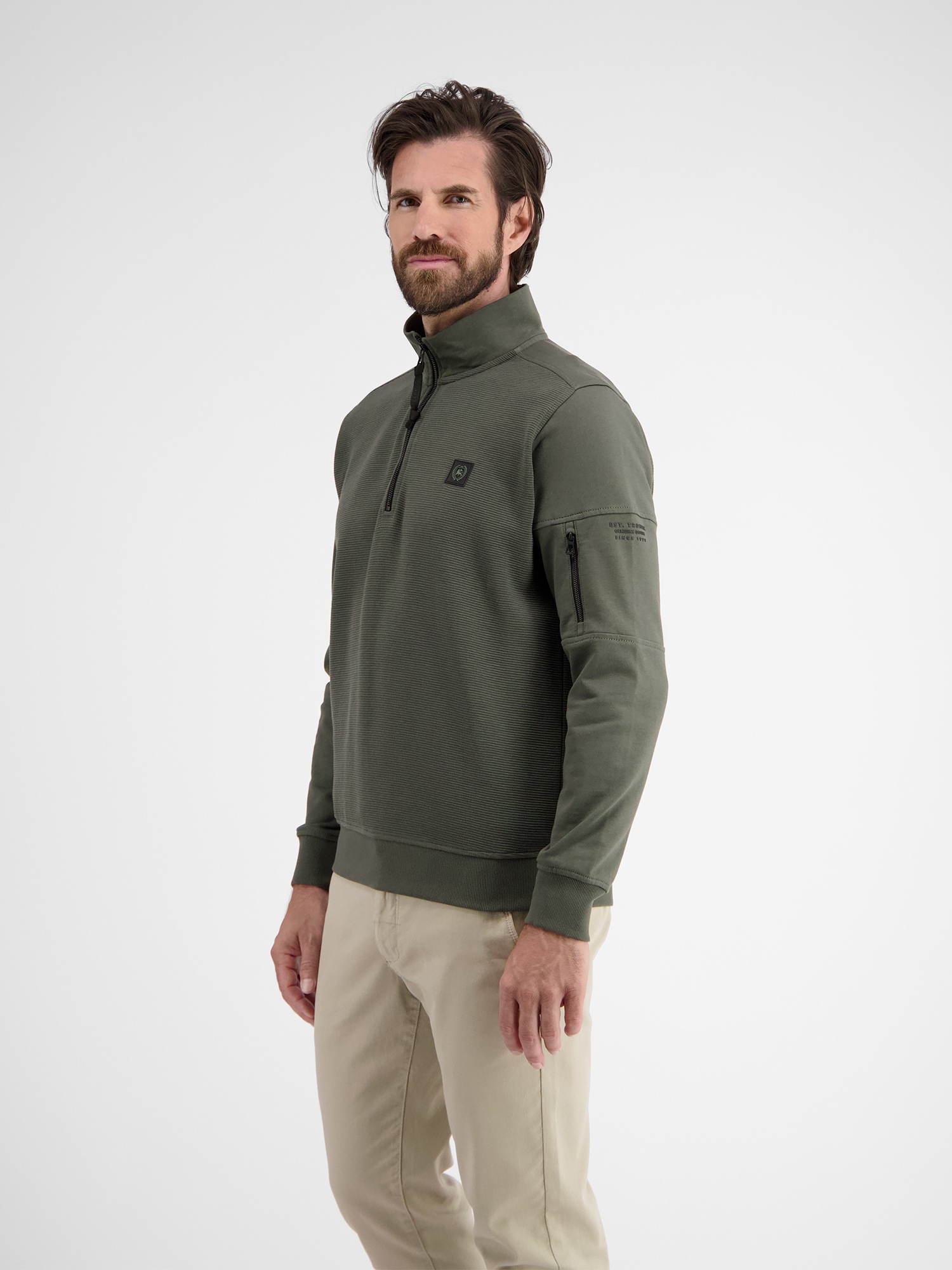 LERROS Sweatshirt »LERROS Herren Sweatshirt mit Troyerkragen«