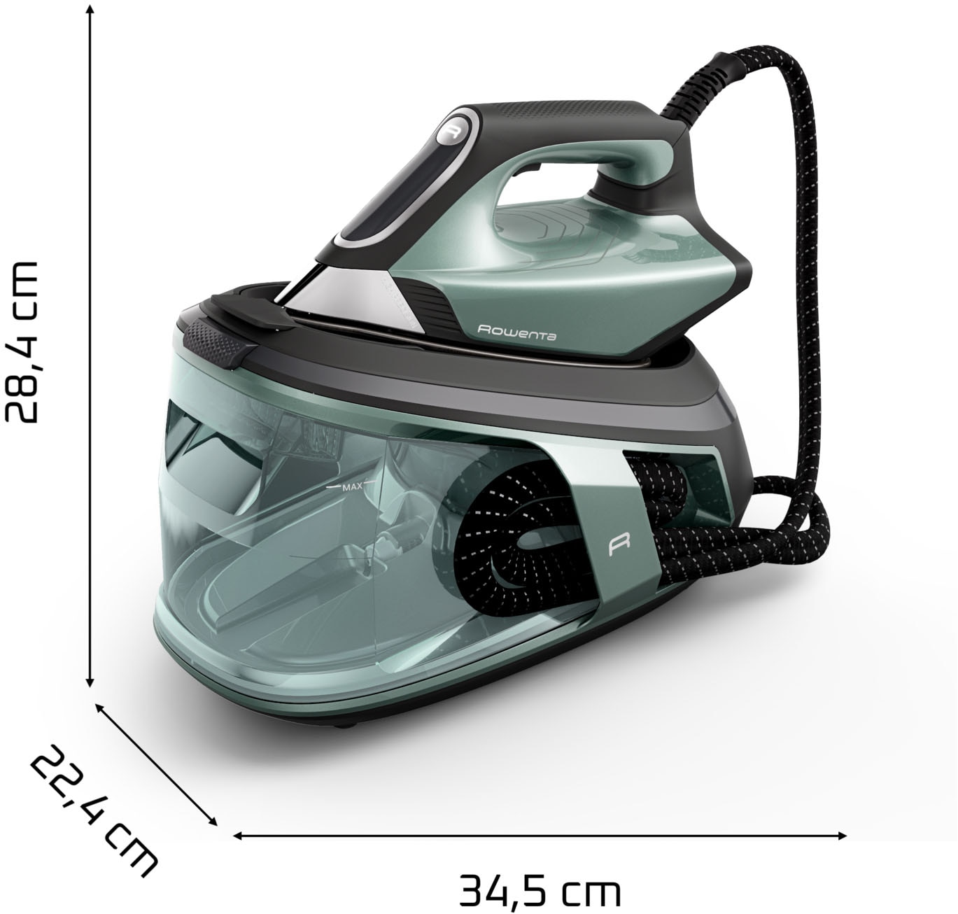 Rowenta Dampfbügelstation »Force Pro 500, mühelose Textilpflege mit 2 Modi (MAX und ECO)« 1.800 ml Wassertank sofortiger Dampf dank Quicksteam-Technologie, Kalk-Kollektor, VR9042
