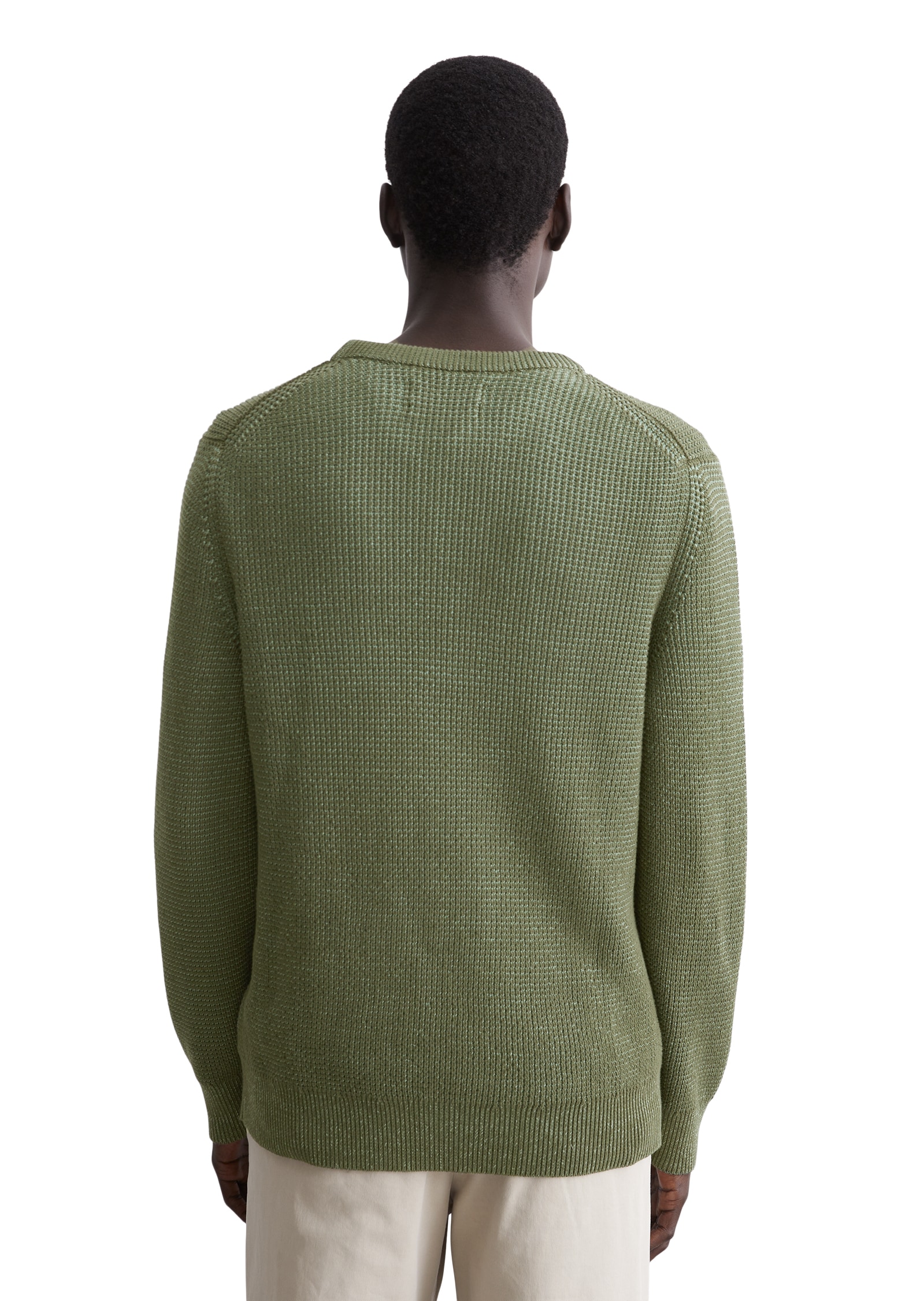 Marc O'Polo Rundhalspullover, Zweifarbiger Bi-Colour-Strick