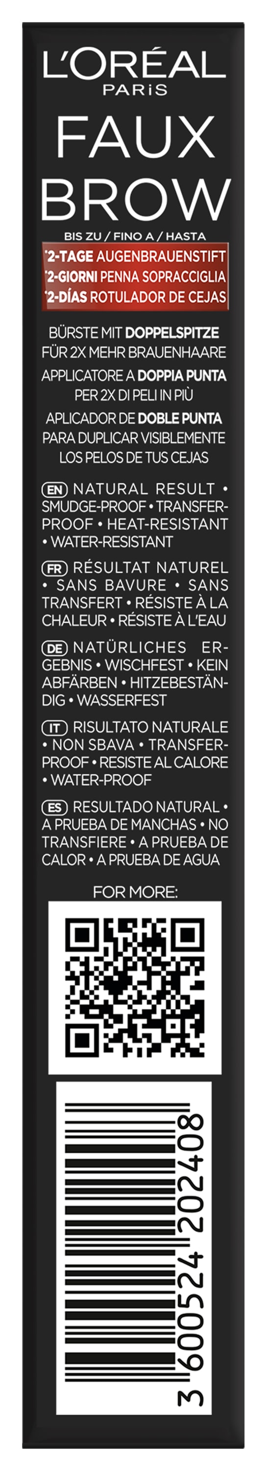 L'ORÉAL PARIS Augenbrauen-Stift »INFAILLIBLE BROWS FAUX BROW AUGENBRAUENSTIFT« für doppeltes Augenbrauenvolumen