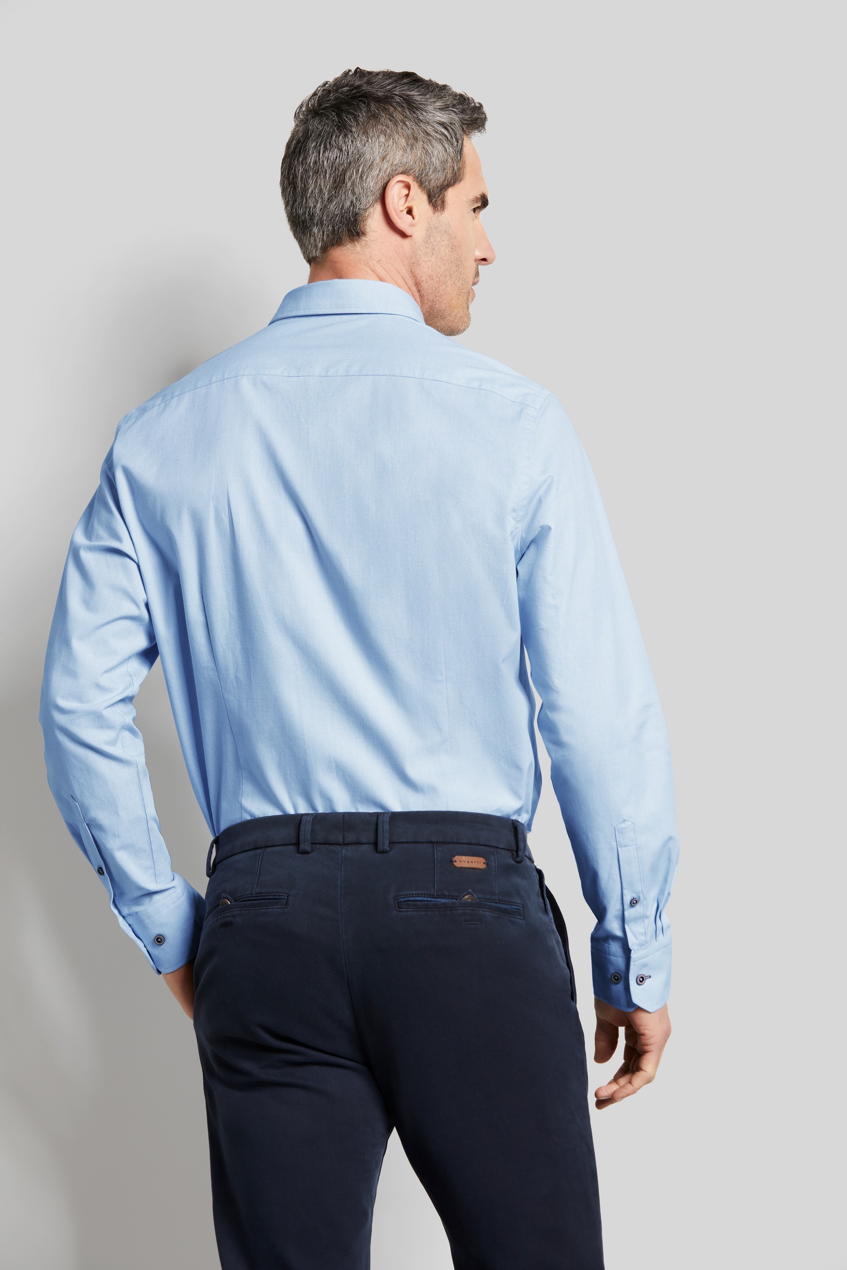 bugatti Langarmhemd, aus 100 % Baumwolle