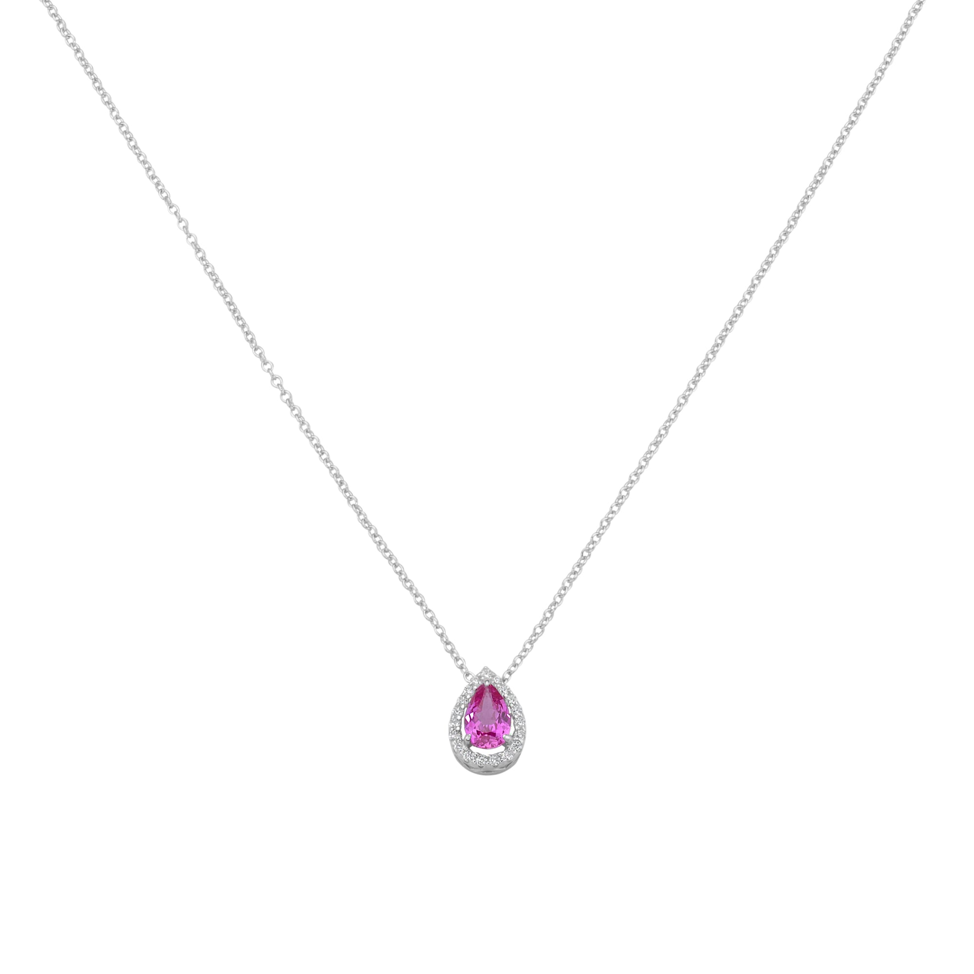 GIORGIO MARTELLO MILANO Kette mit Anhänger »Kette synth. Saphir, Zirkonia weiß, Silber 925«