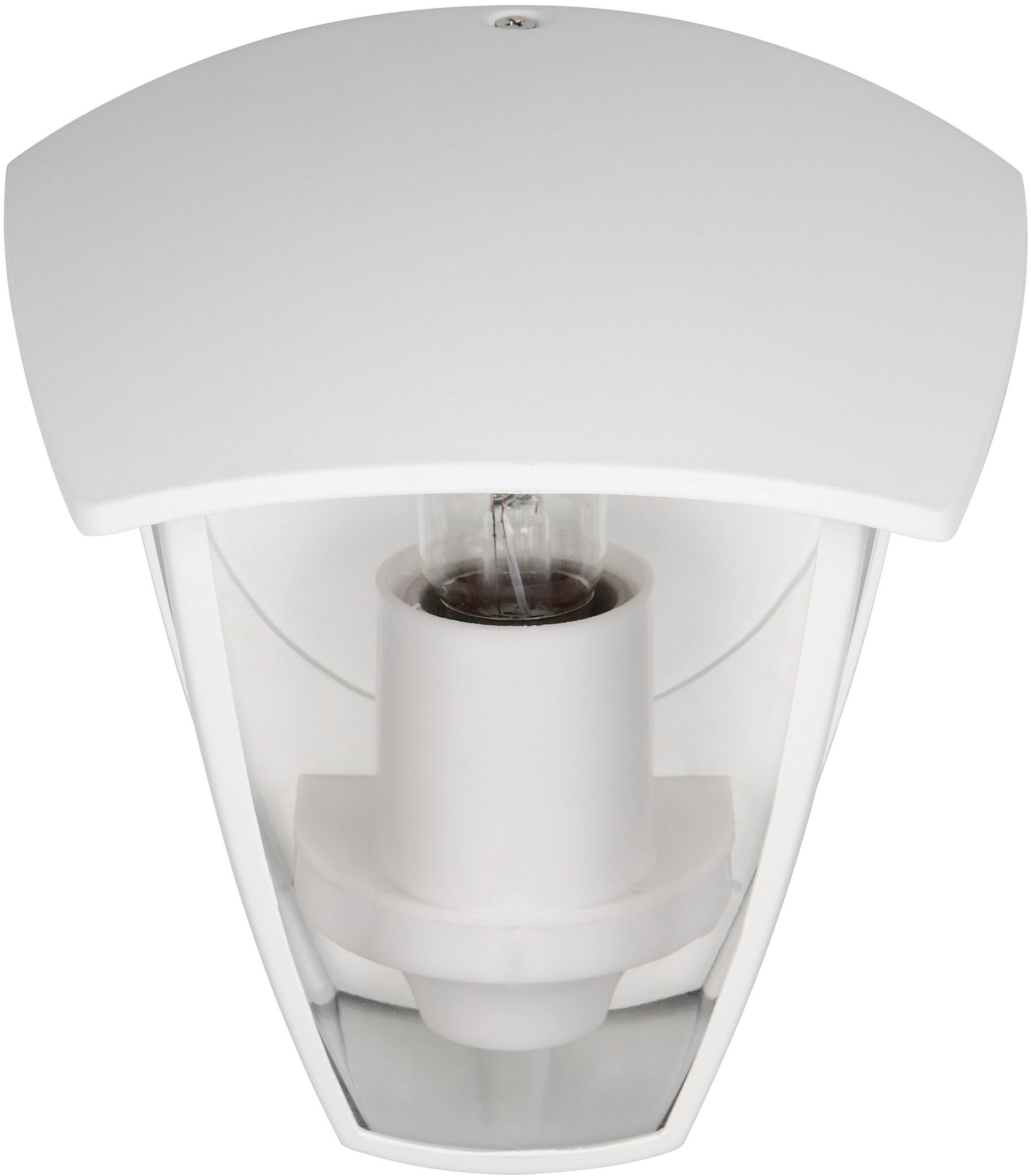 TRIO Leuchten Außen-Wandleuchte »VENTA, Outdoor Hauswand Fassadenbeleuchtung, exkl 1x E27 max 10W, IP44« E27 1 Stk. warmweiß - kaltweiß Wandlampe Garten Terrasse, Aluminium mit Kunststoff Schirm transparent