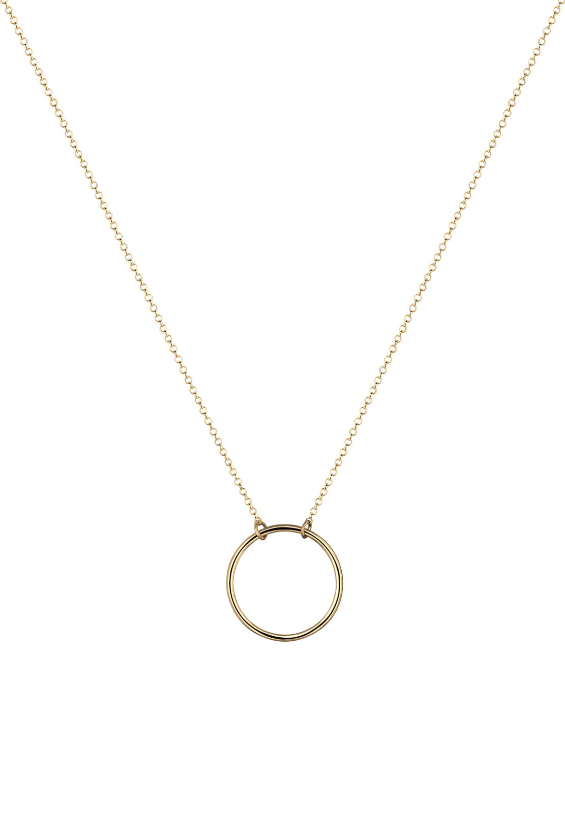 Elli Kette mit Anhänger »Halskette Anhänger Kreis Charmträger 925 Sterling Silber vergoldet«