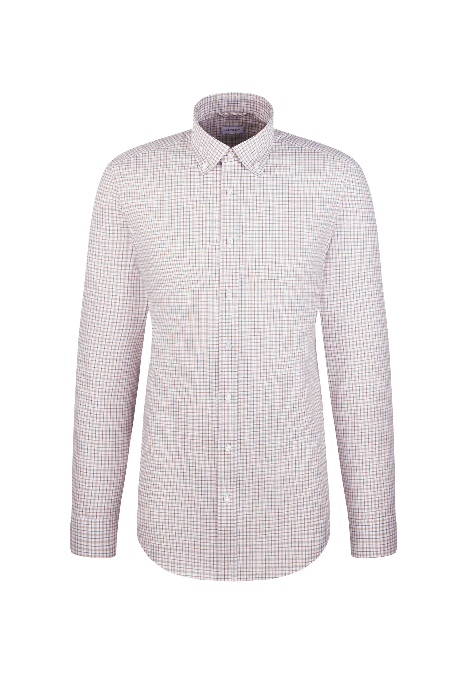 seidensticker Flanellhemd »Schwarze Rose« Slim 1/1 Button-Down-Kragen Karo