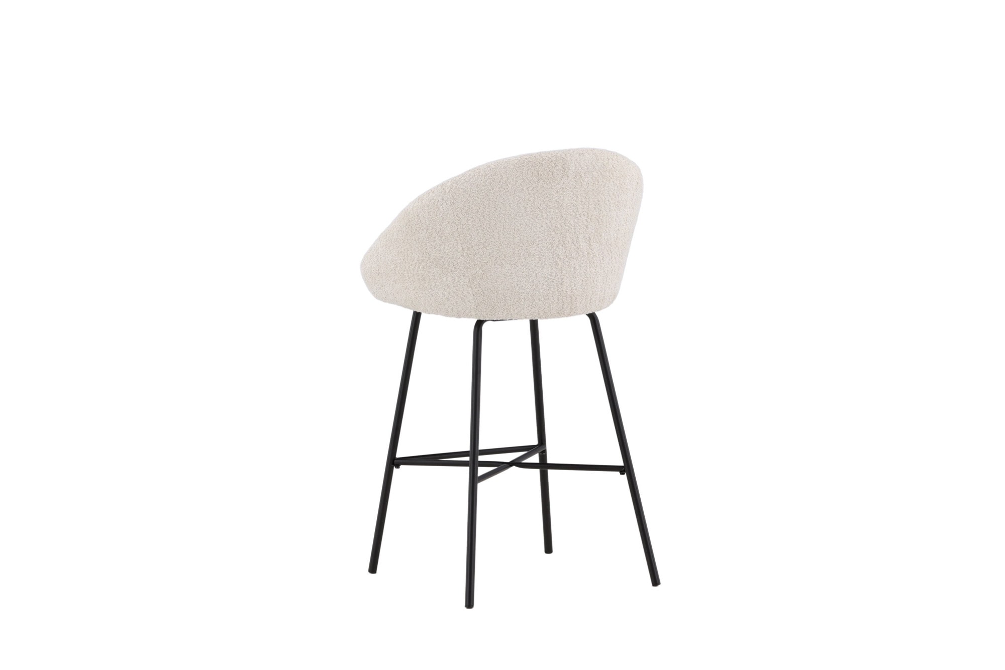 Venture Home Barhocker »Velvet, 2er-Set Barhocker mit weißem Teddy-Sitz, belastbar bis 150 kg« 2 Stk. tlg. Tresenstuhl, Plüsch-Bezug, schwarzer Stahlrahmen, Fußstütze, kuschelig