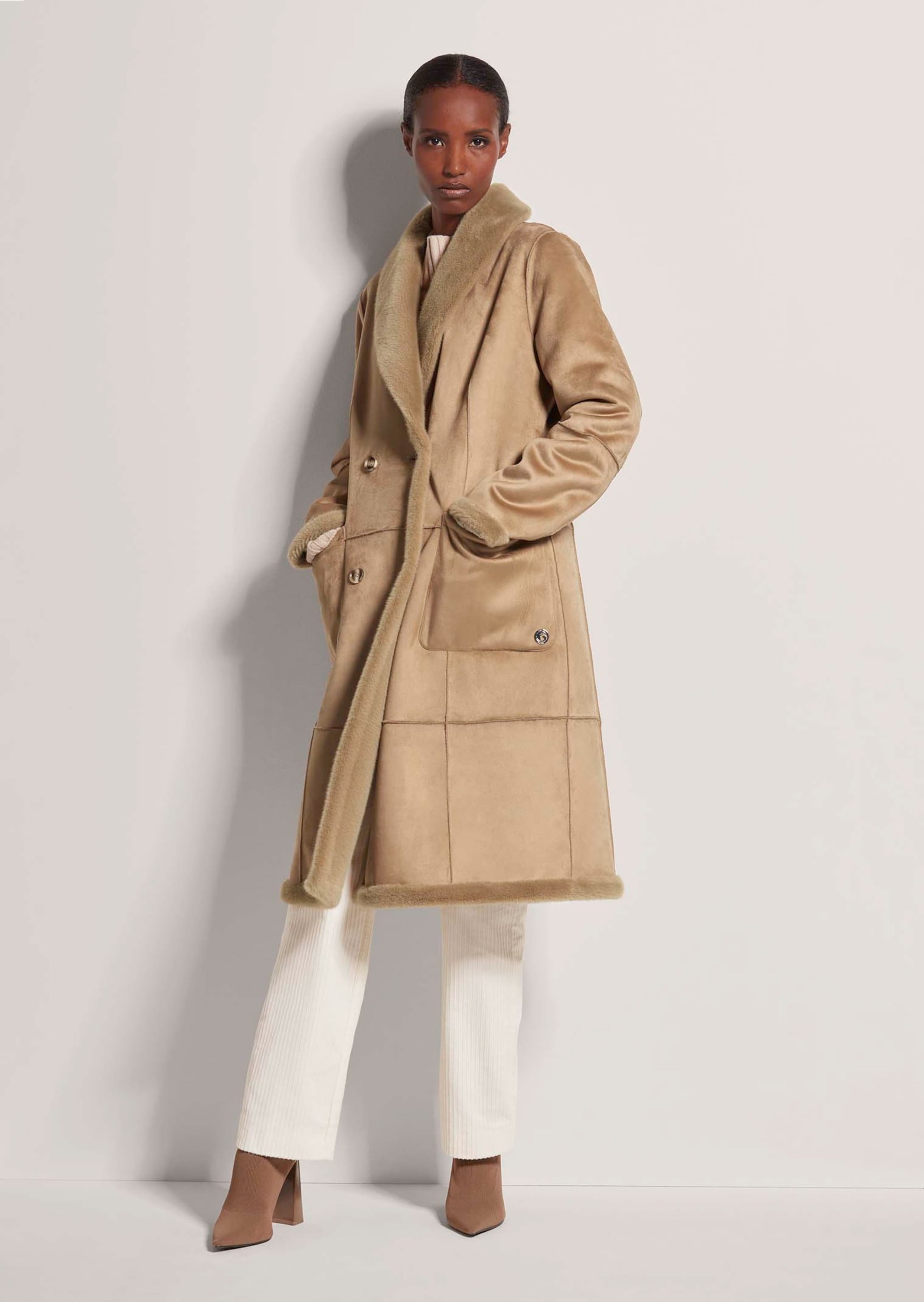 MADELEINE Langmantel »Wendemantel Wende-Mantel in Lammfell-Optik«