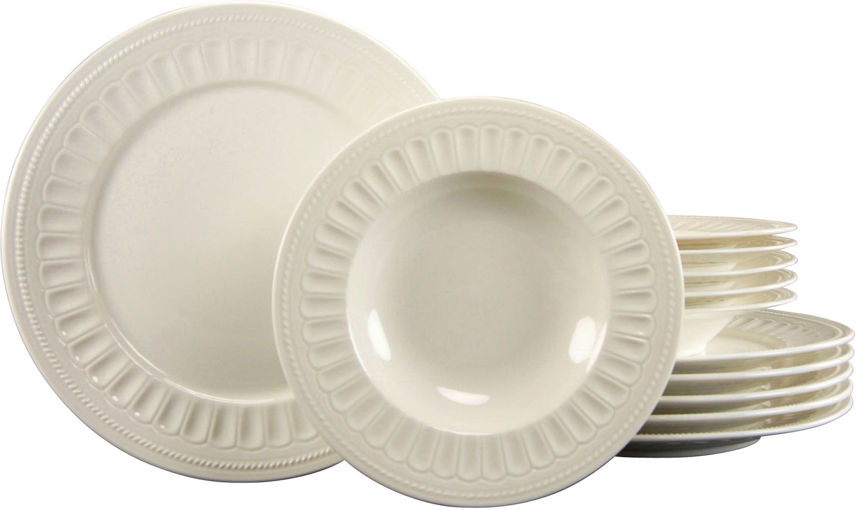 CreaTable Tafelservice »Toledo«, (Set, 12 tlg.), mit klassischem Relief