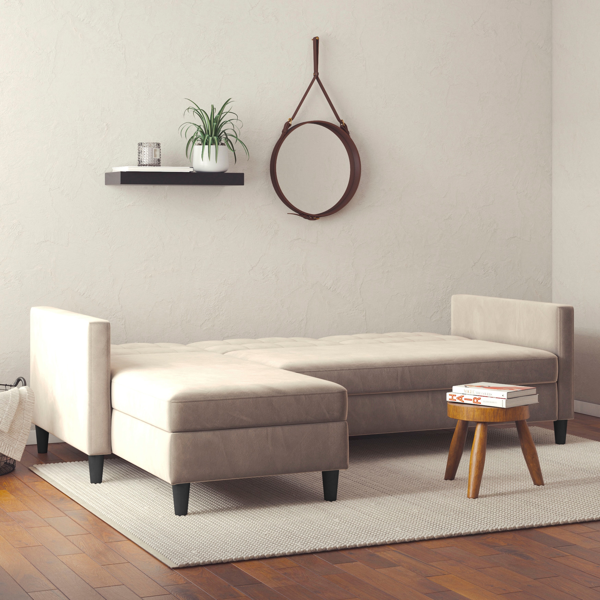 Dorel Home Ecksofa »Hartford II«, mit Bettfunktion und Stauraum, Recamiere beidseitig montierbar