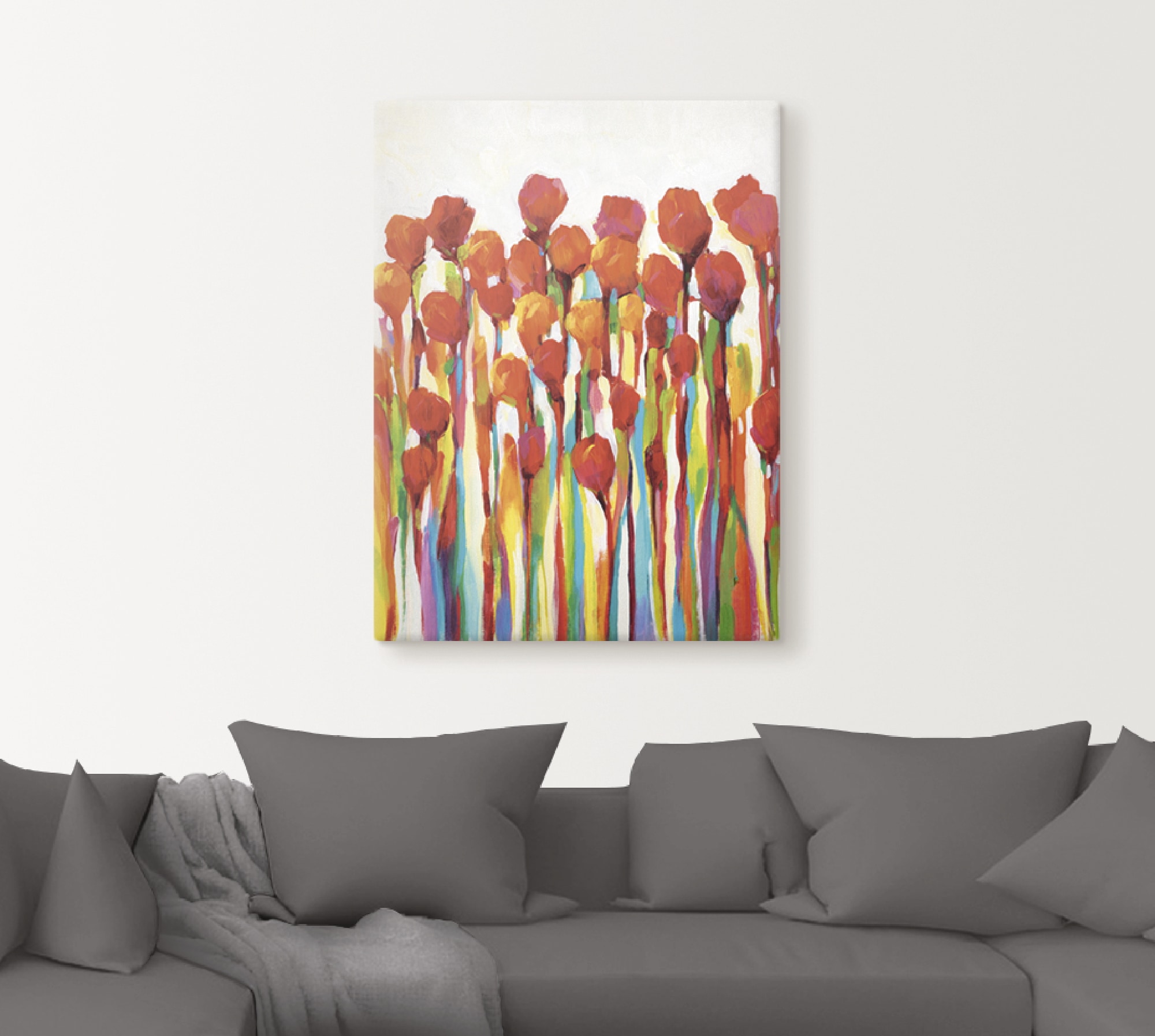 Artland Leinwandbild »Strotzen mit Farben I« Blumenwiese 1 Stk. tlg. auf Holzrahmen gespannt