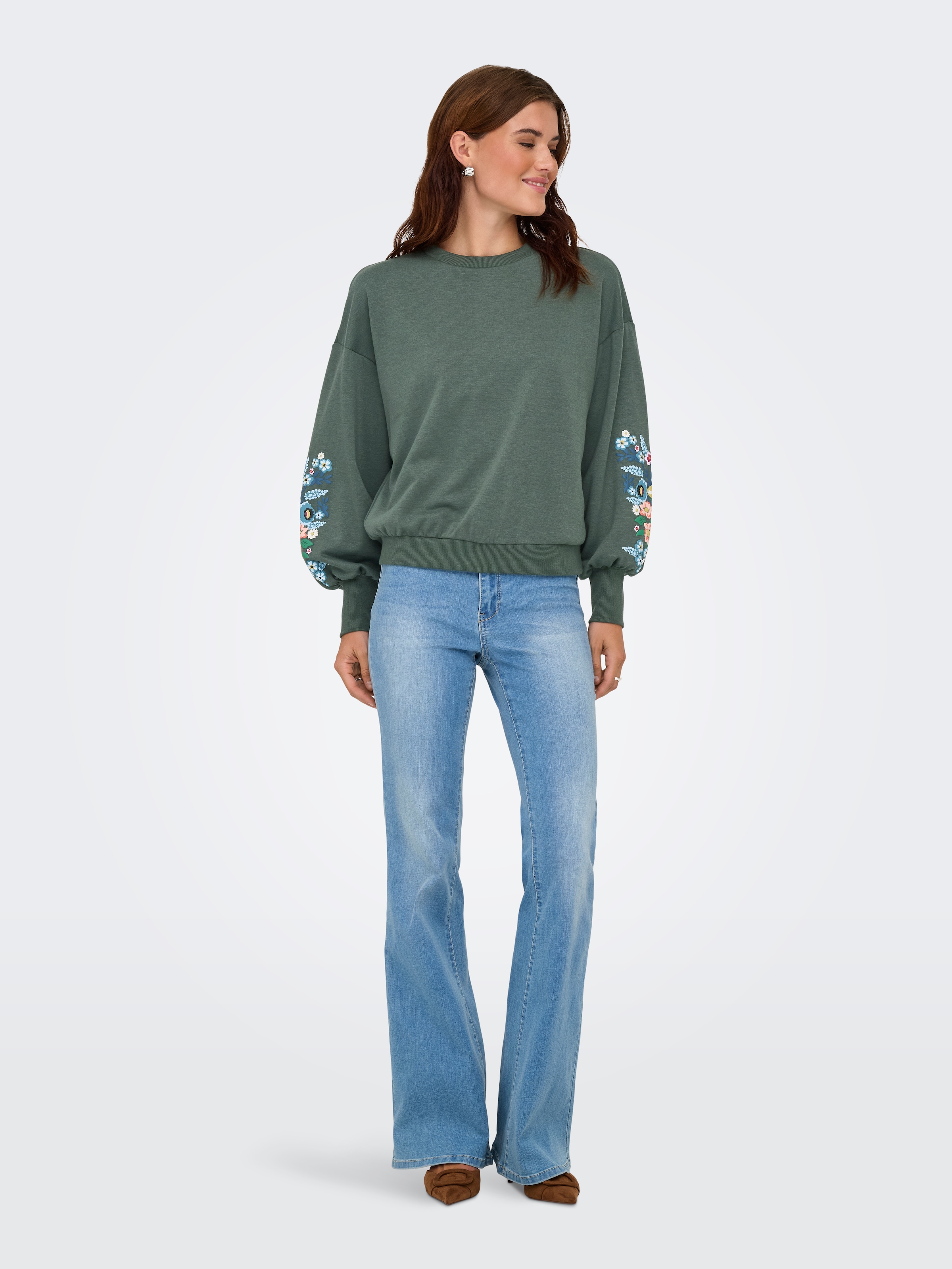 ONLY Sweatshirt »ONLBROOKE L/S O-NECK FLOWER SWT«