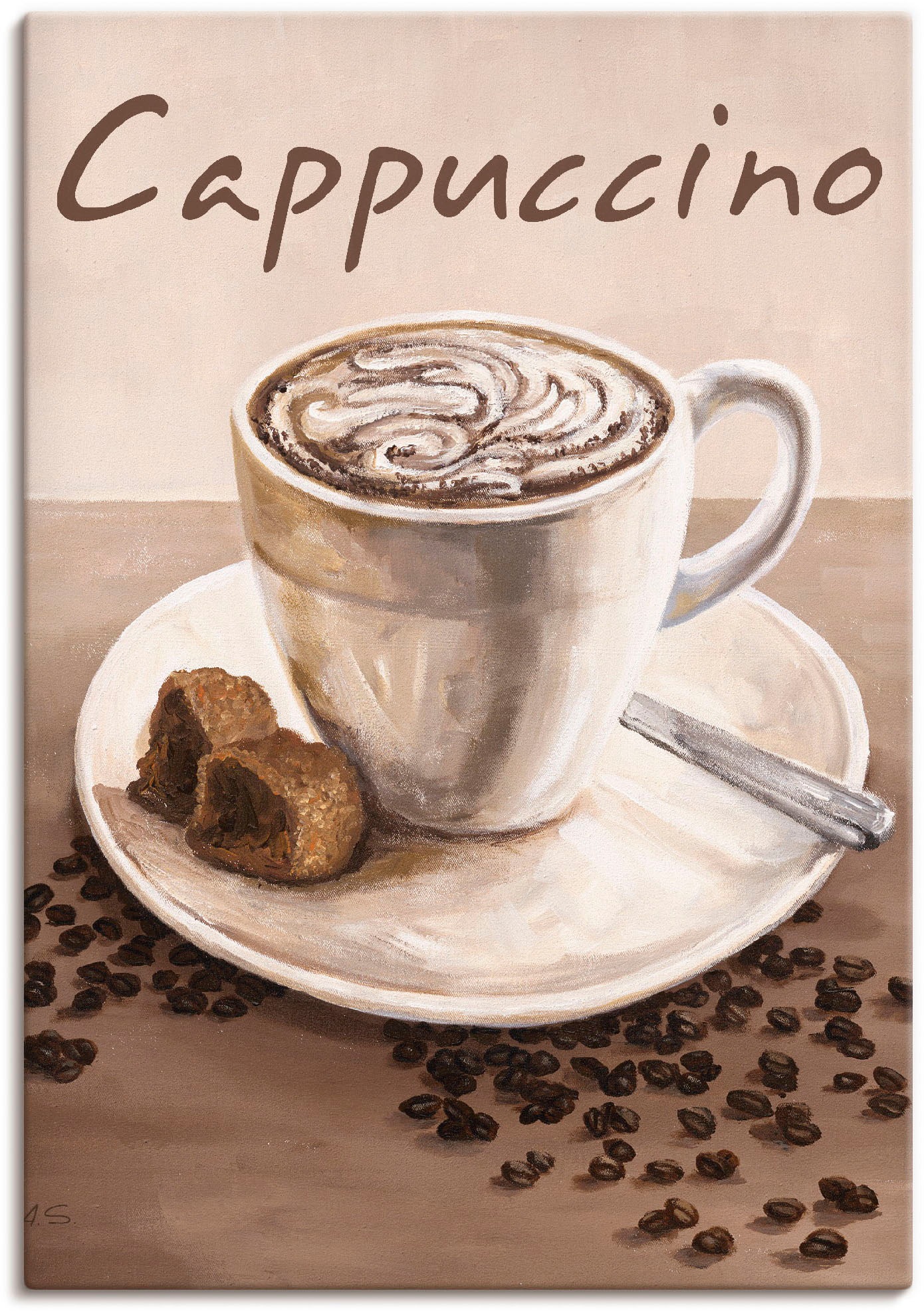 Artland Wandbild »Cappuccino - Kaffee«, Kaffee Bilder, (1 St.), als Leinwandbild, Poster, Wandaufkleber in verschied. Größen