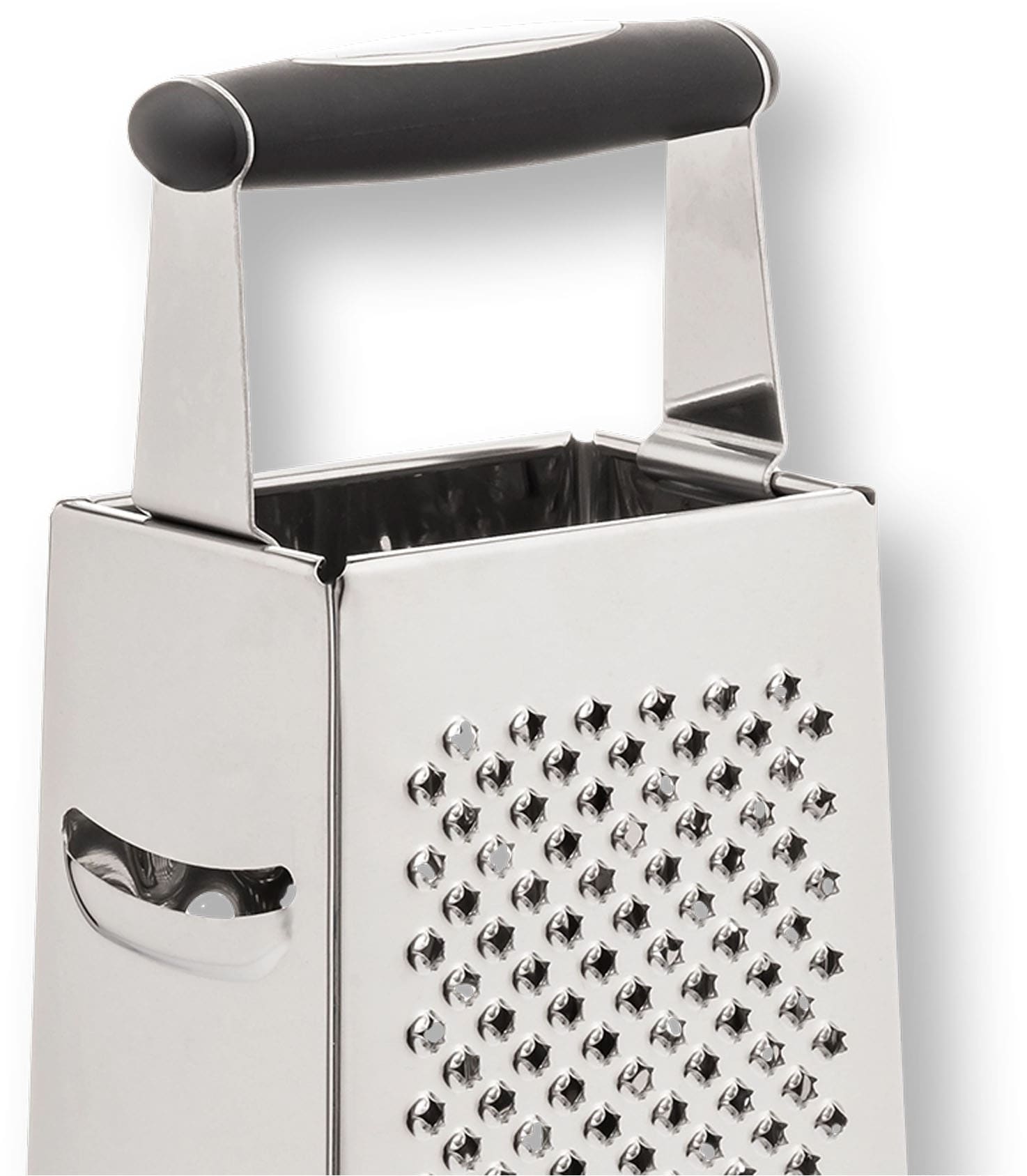 HENSSLERS Vierkantreibe »HENSSLERS Küchenreibe« eine absolut scharfe Reibe aus Edelstahl mit rutschfestem Boden