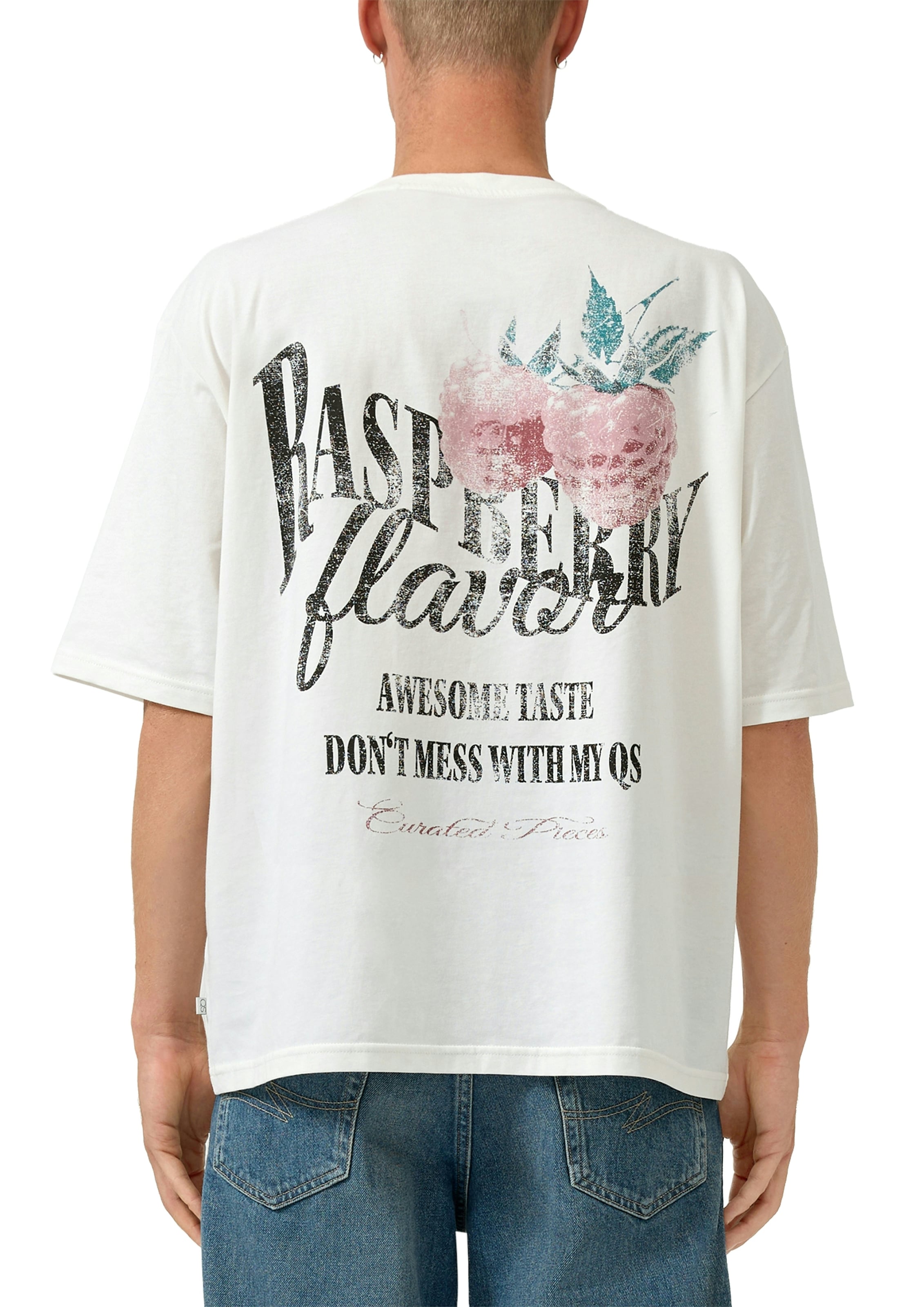 QS T-Shirt Sommershirt mit Rücken-Print