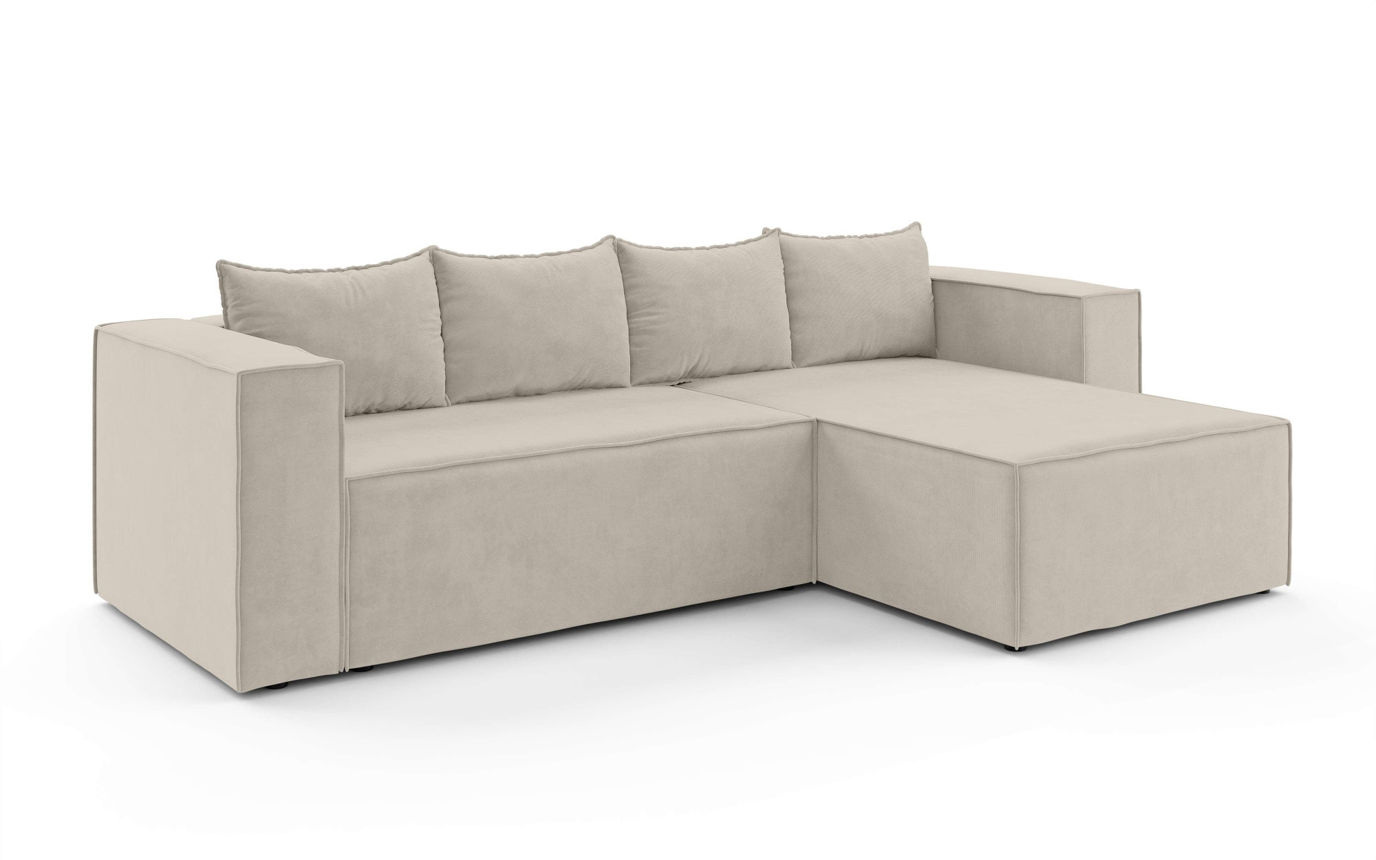Home affaire Ecksofa »LINCOLNVILLE mit Bettfunktion und Bettkasten, Maße B/H/T 244/76/150 cm« L-Form mit Wellenunterfederung, Recamiere beidseitig montierbar