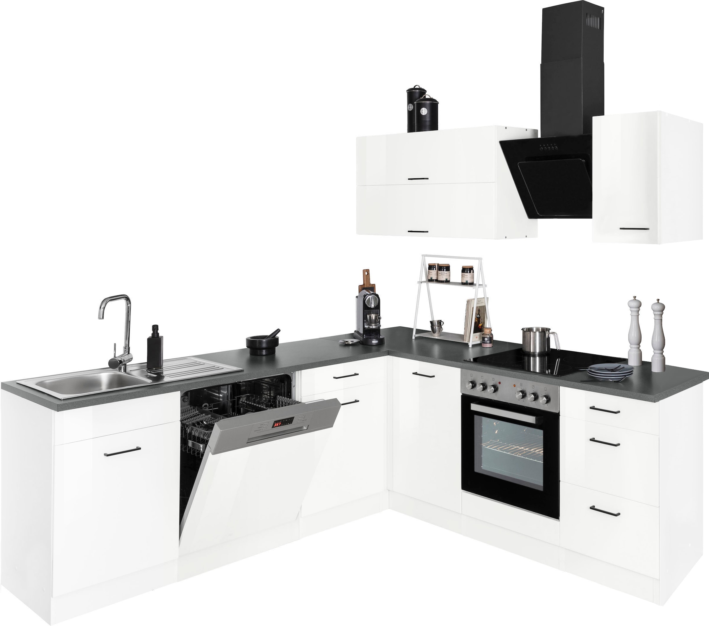 KOCHSTATION Winkelküche »KS-Trier«, ohne E-Geräte, Stellbreite 220/220 cm