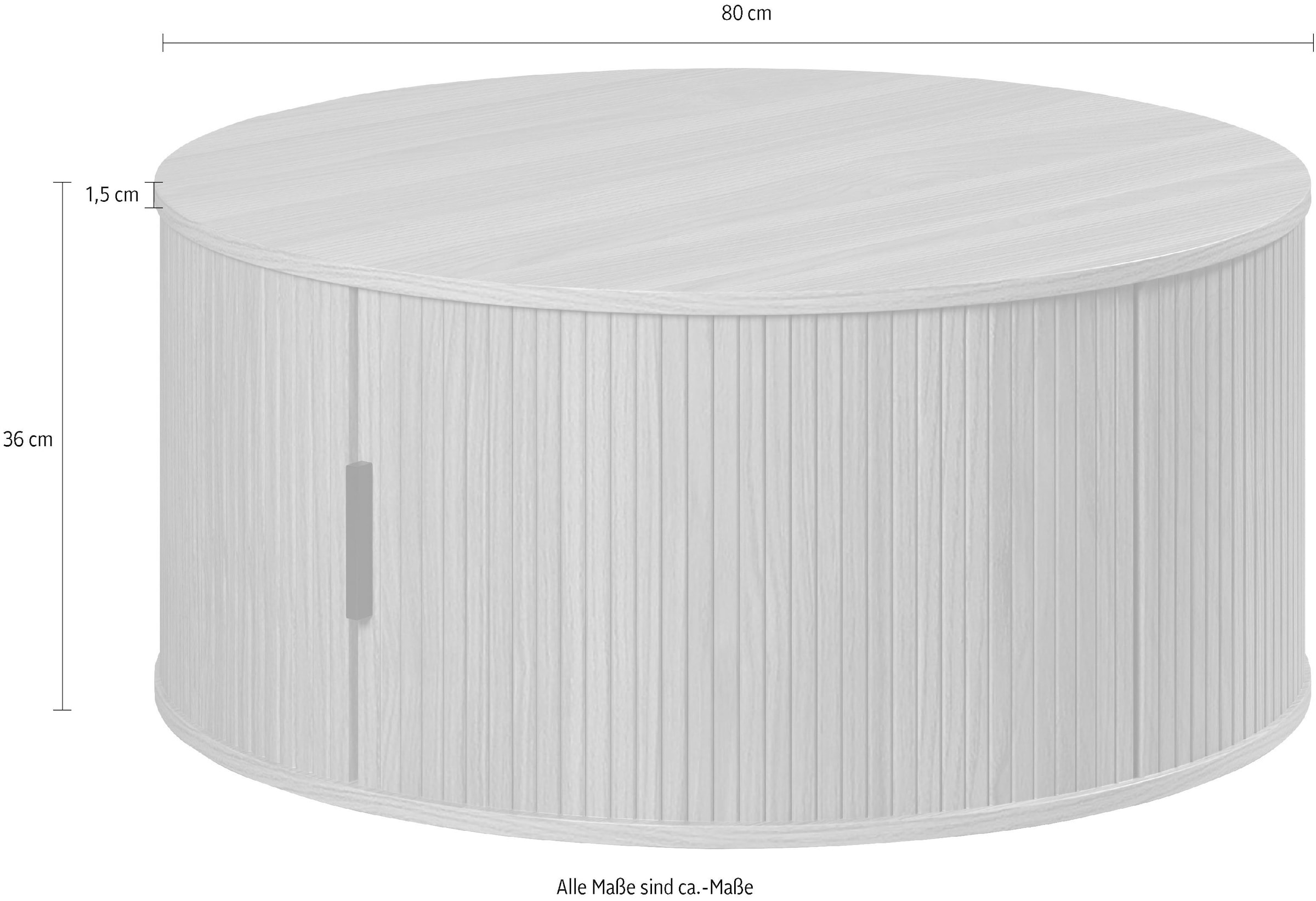 Home affaire Couchtisch »Ronda« 1 Stk. tlg. Runder Sofatisch mit Stauraum - Maße (B/T/H) 80/80/36 cm