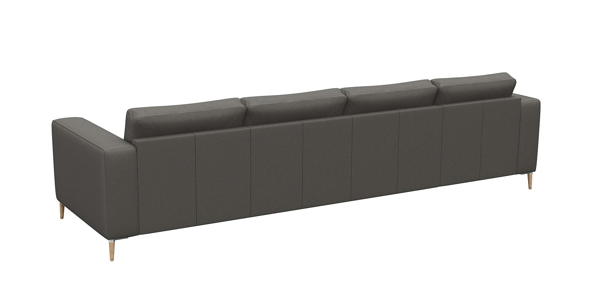 FLEXLUX Ecksofa »Fiore, super bequem durch hochwertigen Sitzaufbau mit Kaltschaum«, breite Armlehnen, Füße Alu+ Eiche, L-Form