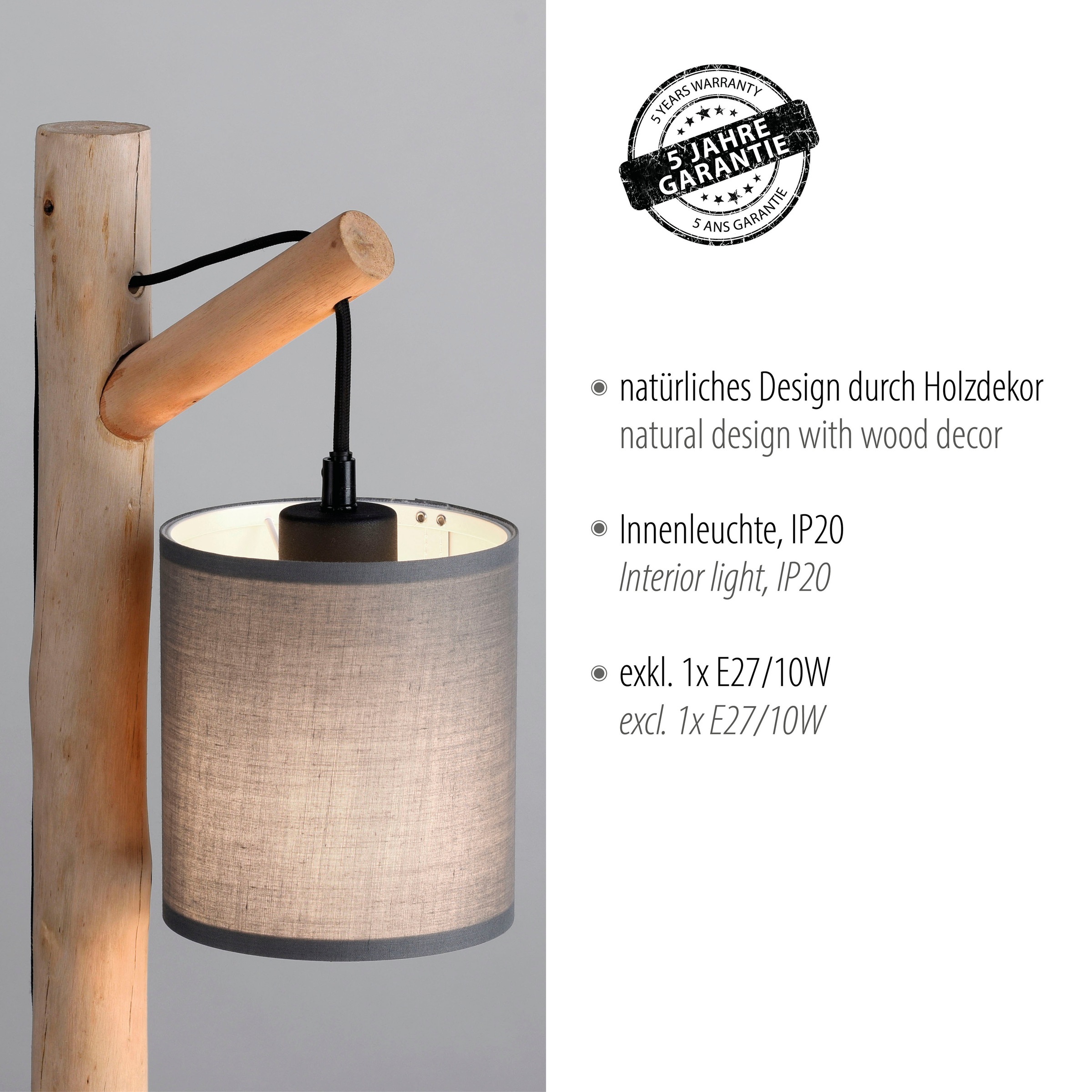 JUST LIGHT Tischleuchte »GREEN TRIB« E27 1 Stk.