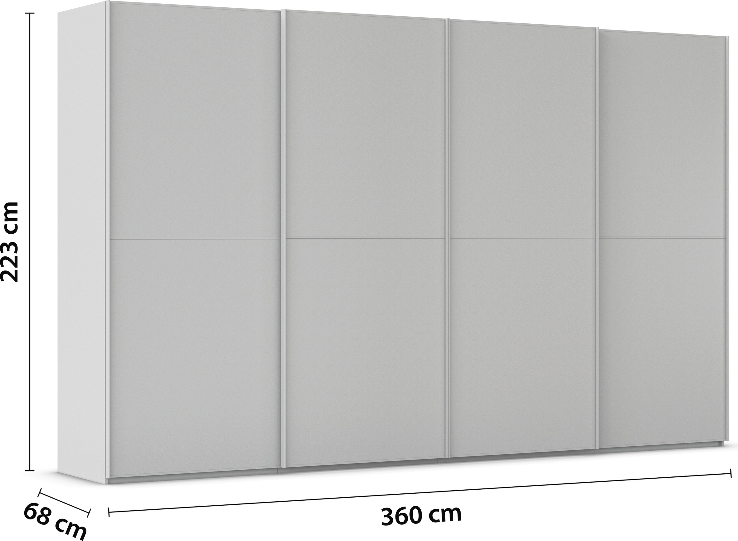 rauch Schwebetürenschrank »Kleiderschrank Schrank Garderobe Schlafzimmerschrank SCALE-DUO«, edle zweigeteilte Türen und 3 Zierleisten MADE IN GERMANY