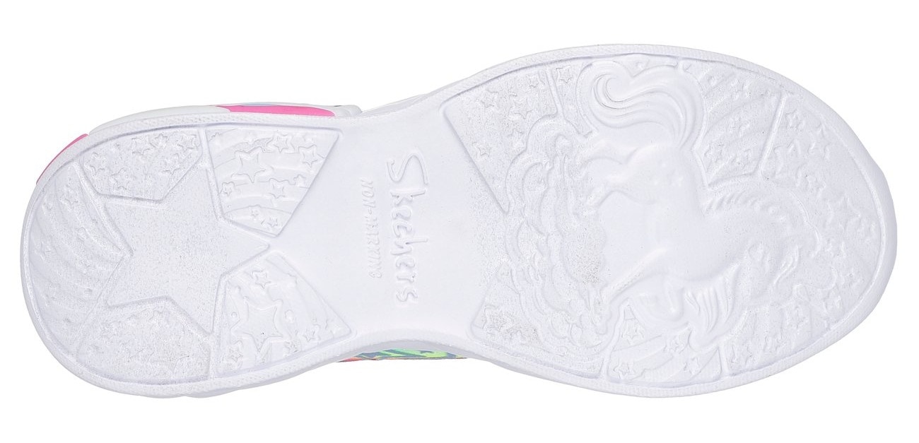 Skechers Slip-On Sneaker »UNICORN DREAMS LIGHTS«, Glitzer,-Blinkschuh zum Schlupfen, Größenschablone zum Download