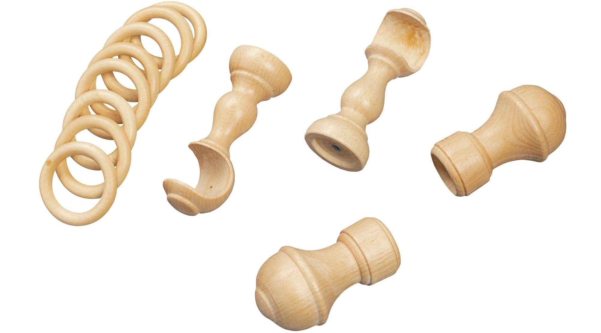SN DECO GROUP Gardinenstange »Ares« 1 läufig-läufig Fixmaß 28 mm, Holz, verschiedene Längen und Farben, Komplettset