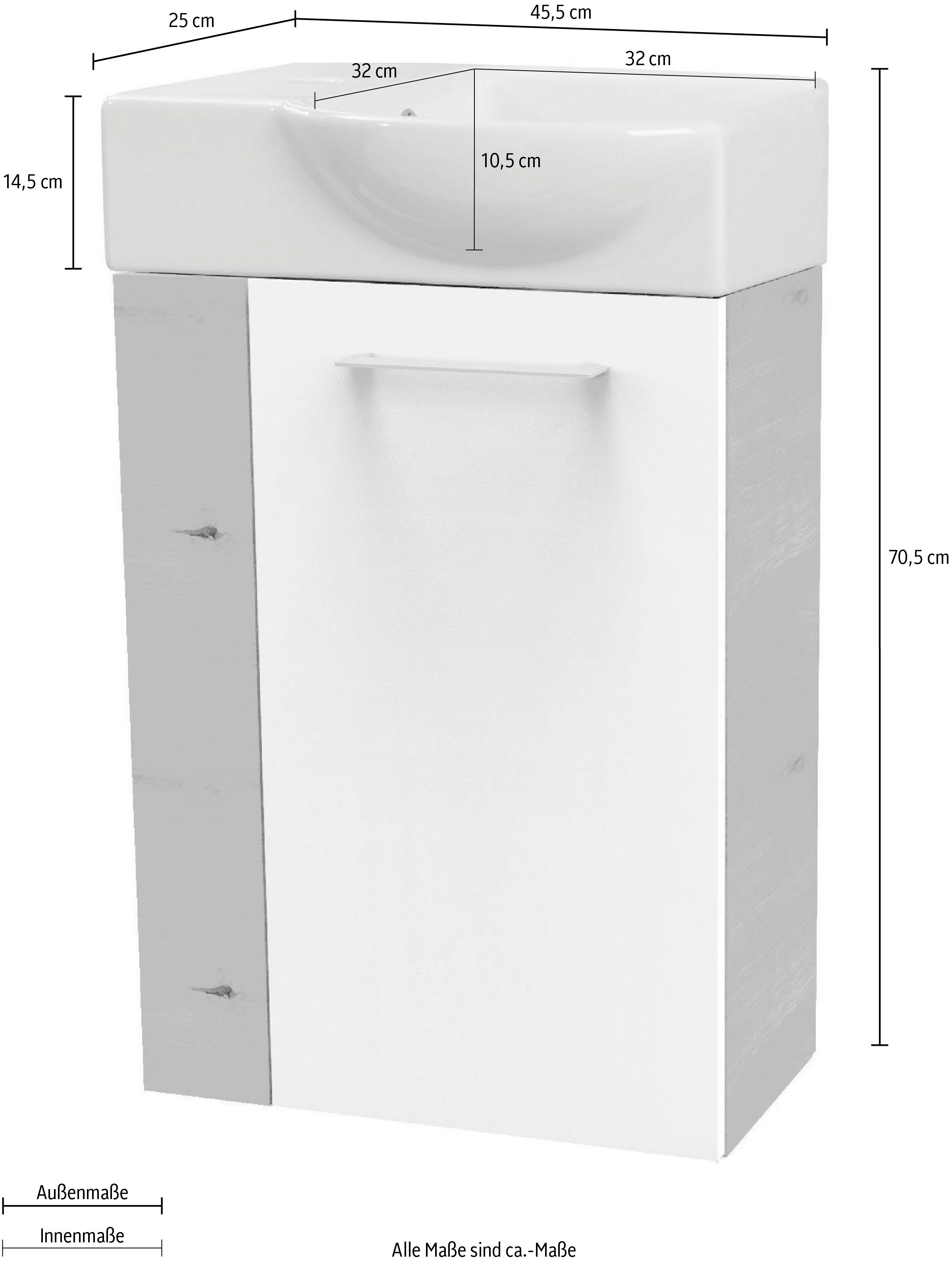 FACKELMANN Waschtisch »SBC«, bestehend aus Becken und Unterbau, Breite ca. 45 cm