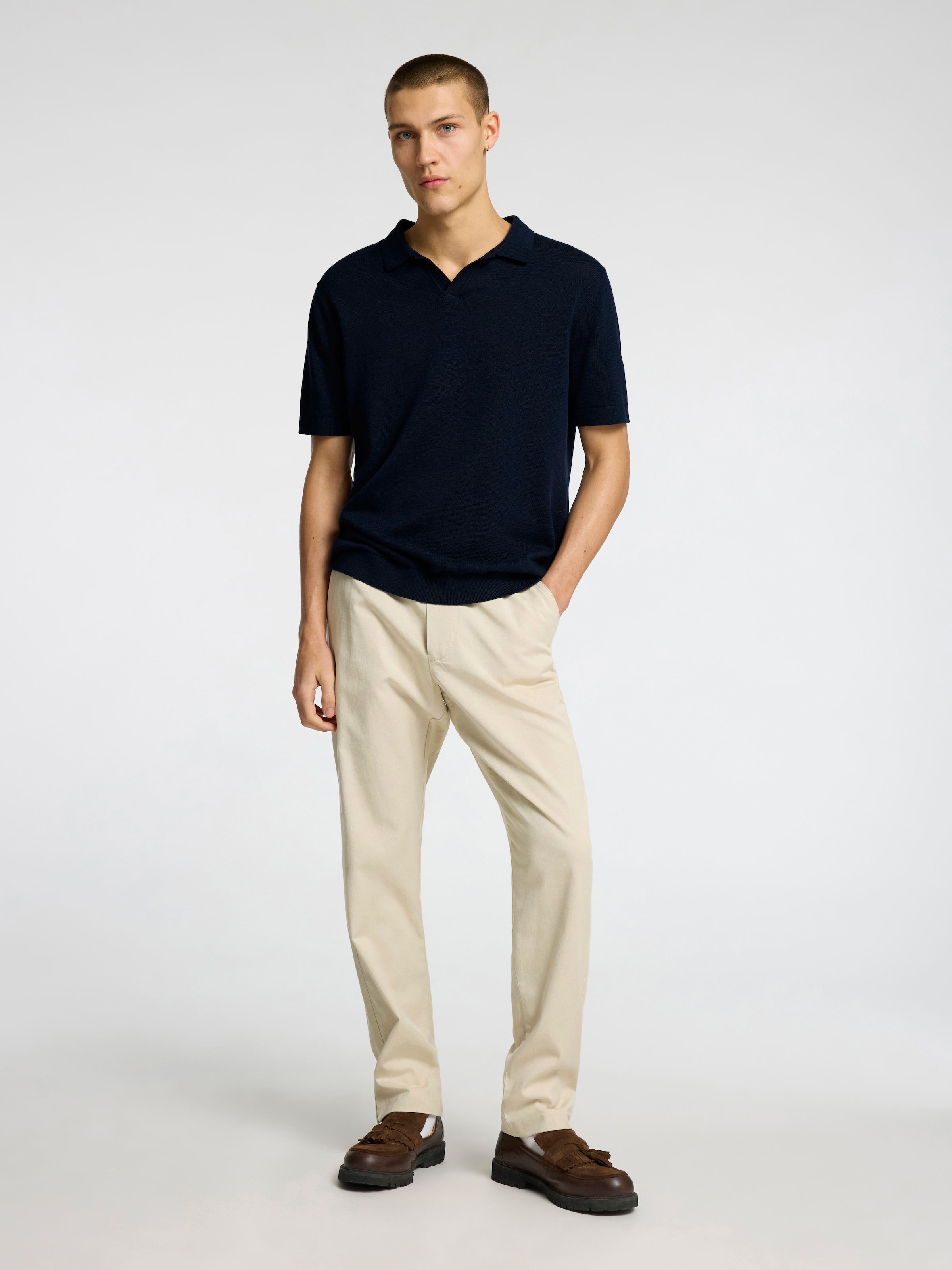 SELECTED HOMME Poloshirt »SLHMATTIS SS KNIT SUN OPEN POLO NOOS«