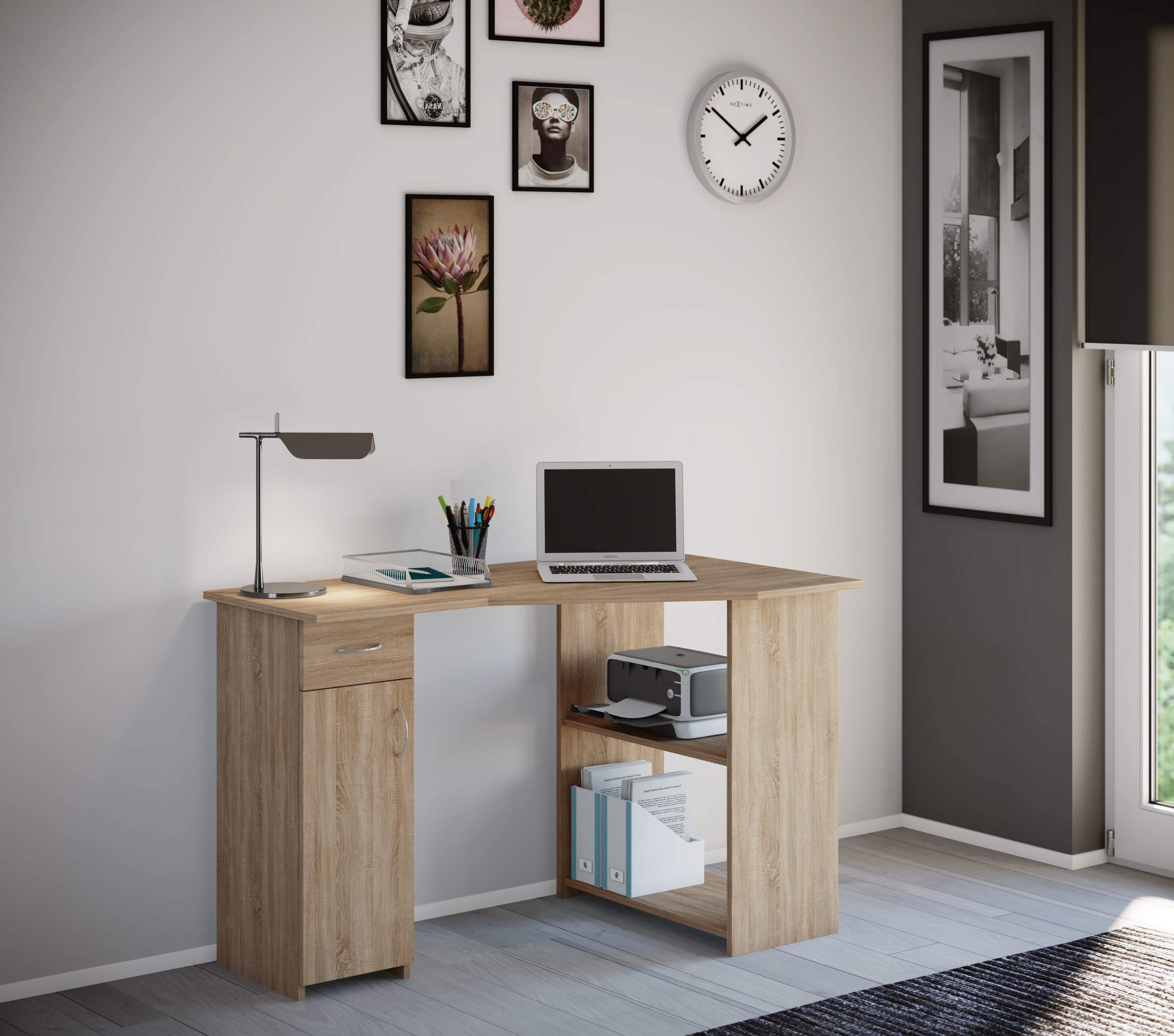 VCM Schreibtisch »Holz Eckschreibtisch Schreibtisch Bürotisch Linzia« 1 Stk. tlg.