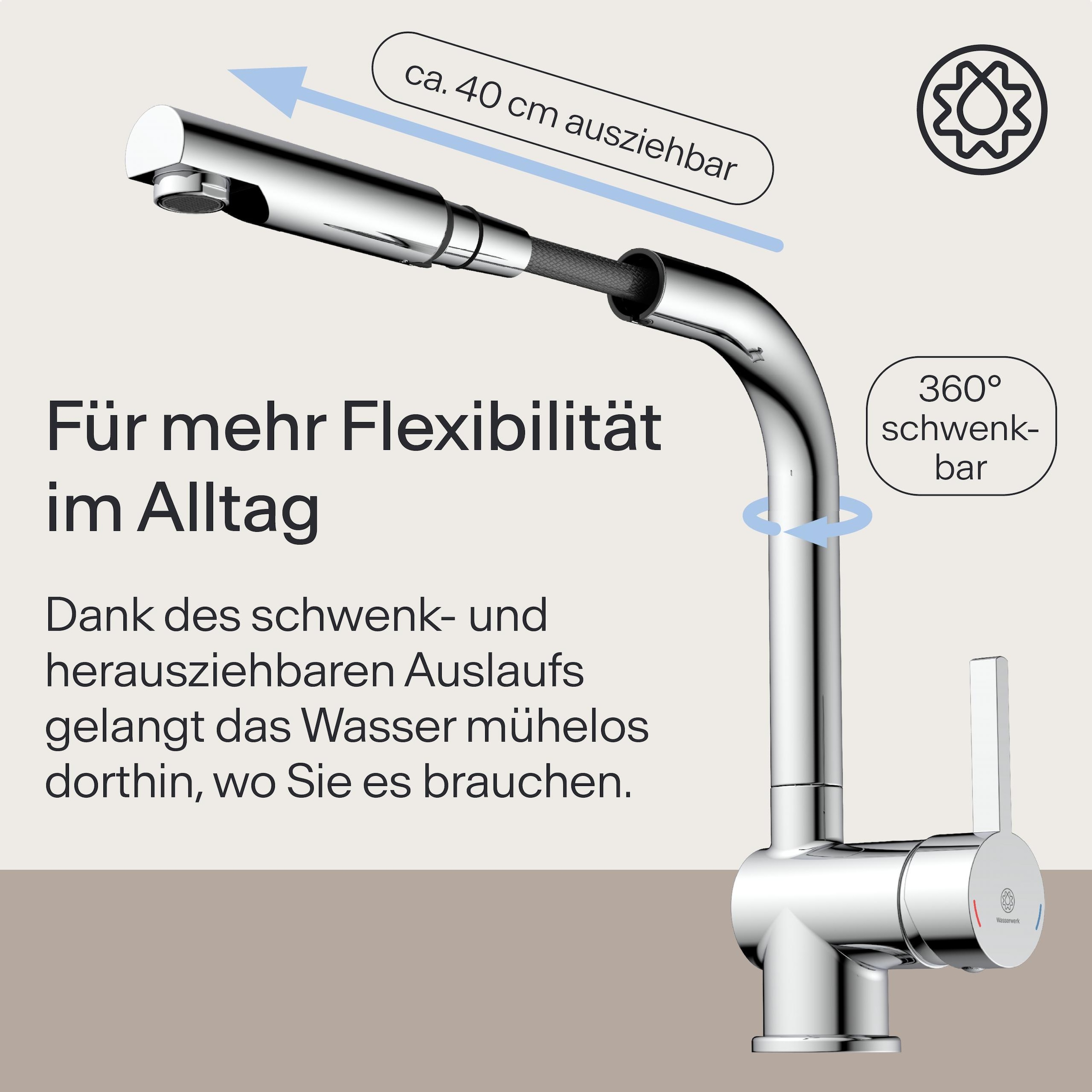 WASSERWERK Spültischarmatur »WK 4, Wasserhahn, Küche, Einhebelmischer«