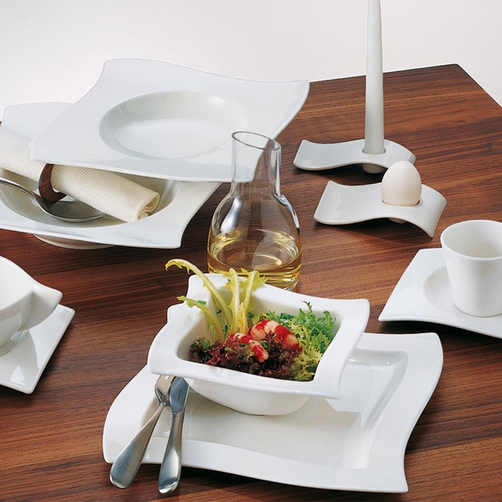 Villeroy & Boch Geschirr-Set »Einsteiger-Set NewWave 8er Set weiß« Spülmaschinengeeignet, Mikrowellengeeignet