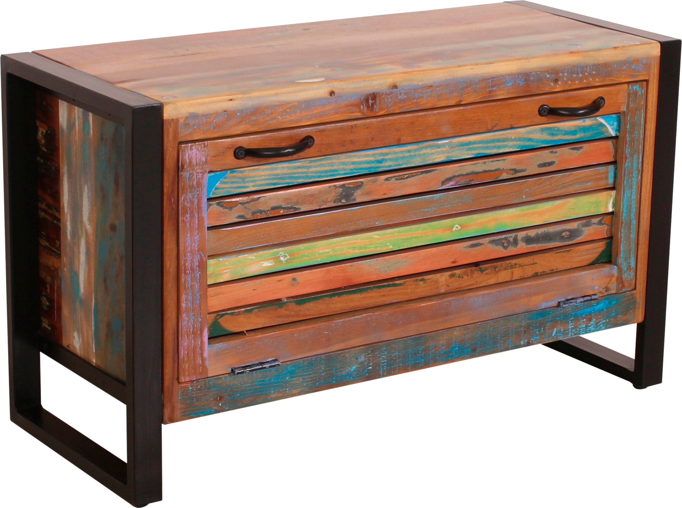 SIT Garderoben-Set »Fiume«, (3 St.), aus recyceltem Altholz in Lamellenoptik