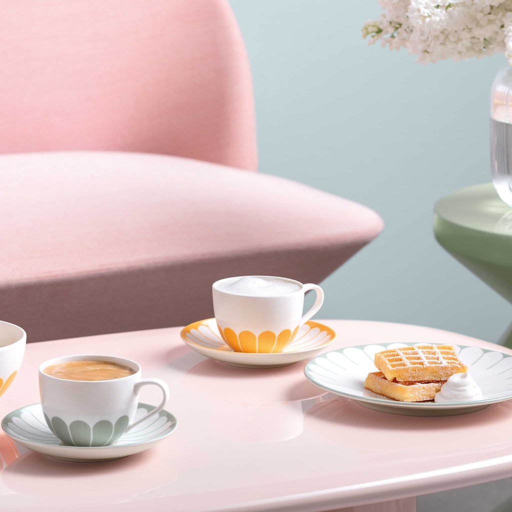 Villeroy & Boch Tasse »Kaffeetassen mit Untertassen Fleur Couleur 160 ml 6er Set«