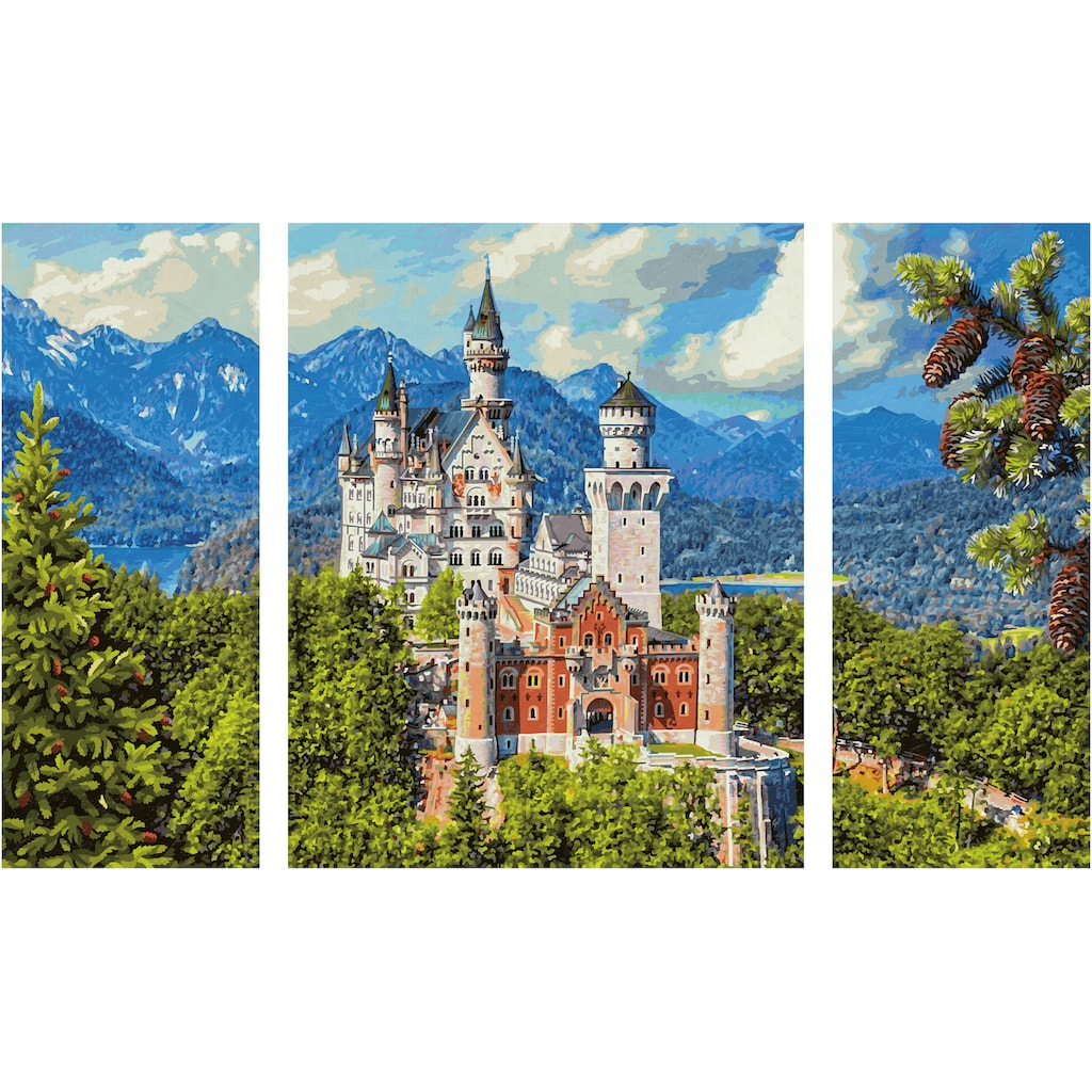 Schipper Malen nach Zahlen »Meisterklasse Triptychon - Schloss Neuschwanstein«