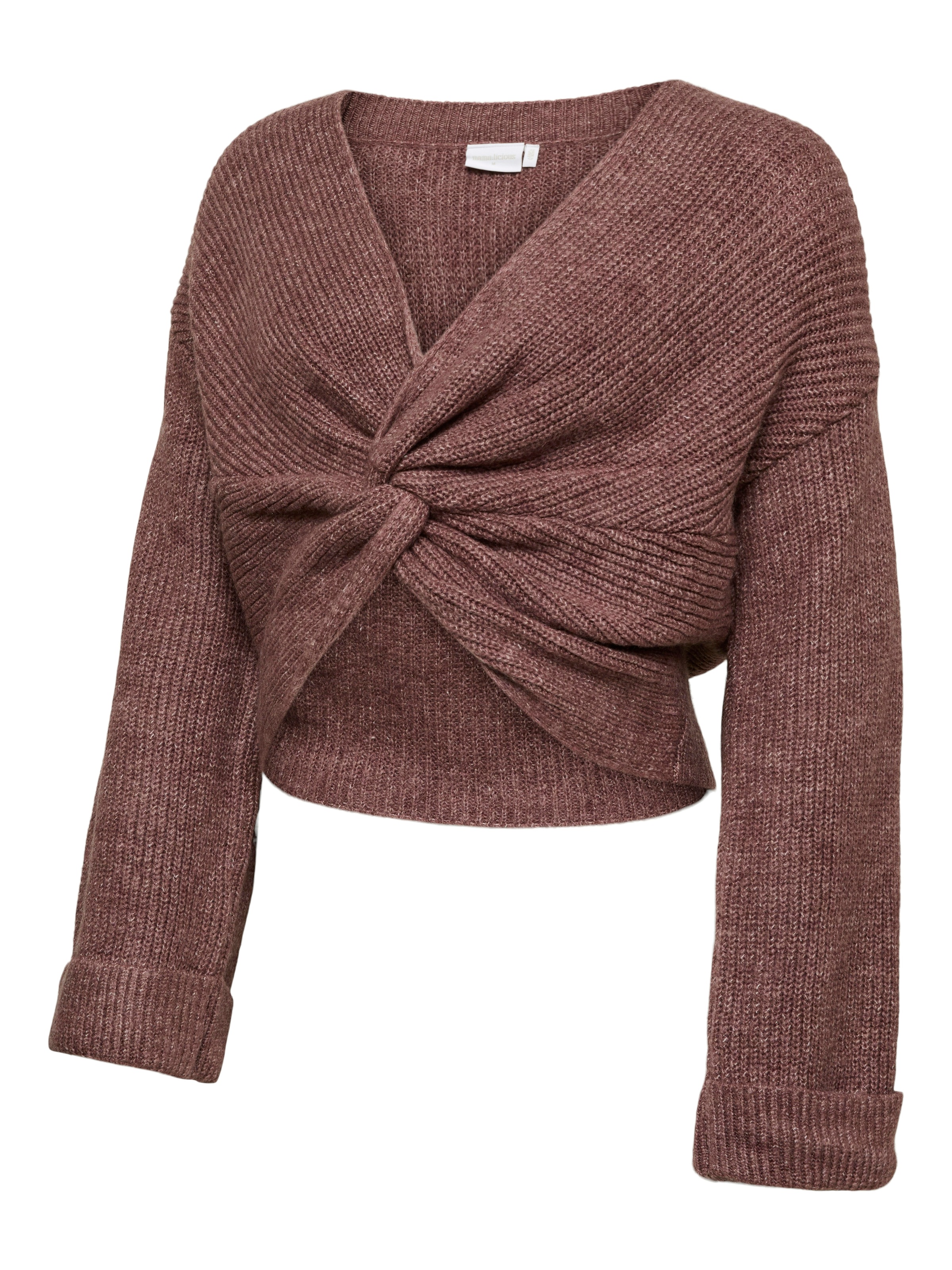 Mamalicious Strickpullover »MLSVALA L/S CROP KNIT TOP NOOS« Kunstfaser, regular fit