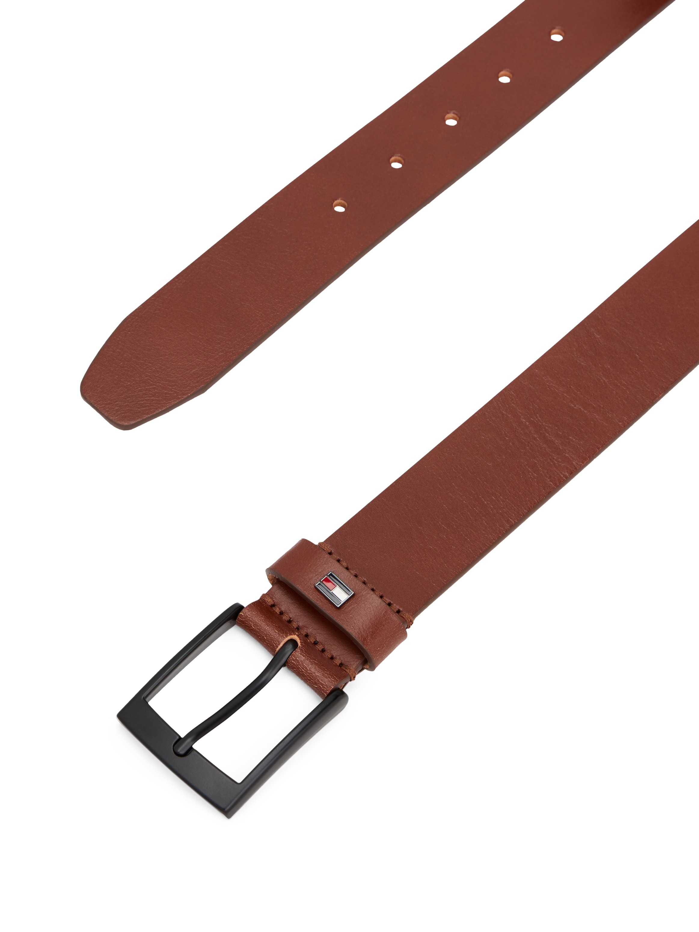 Tommy Hilfiger Ledergürtel »ADAN 3.5 cm breit EXT« Metalllogopatch, Einfachdornschnalle