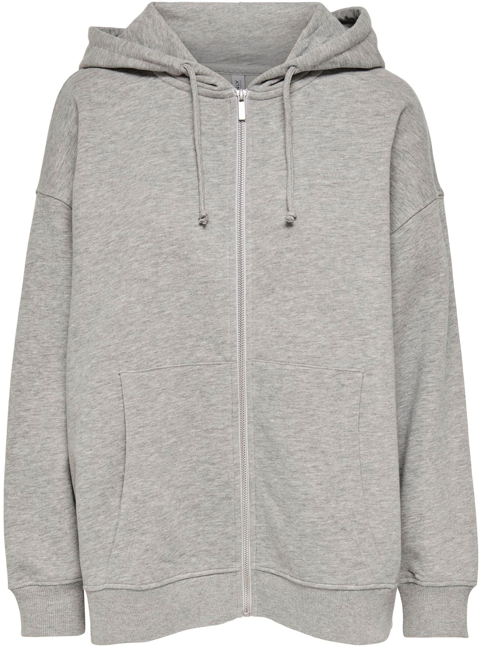 Only Sweatshirt »ONLWANTED LT L/S ZIP SWEAT HOODIE«, in Oversize Form