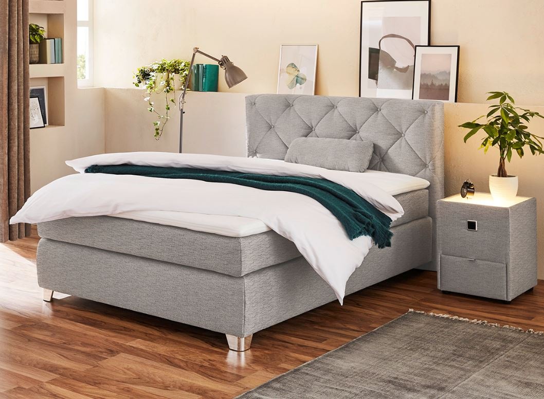 Jockenhöfer Gruppe Boxspringbett Finja, mit Topper und Zierkissen