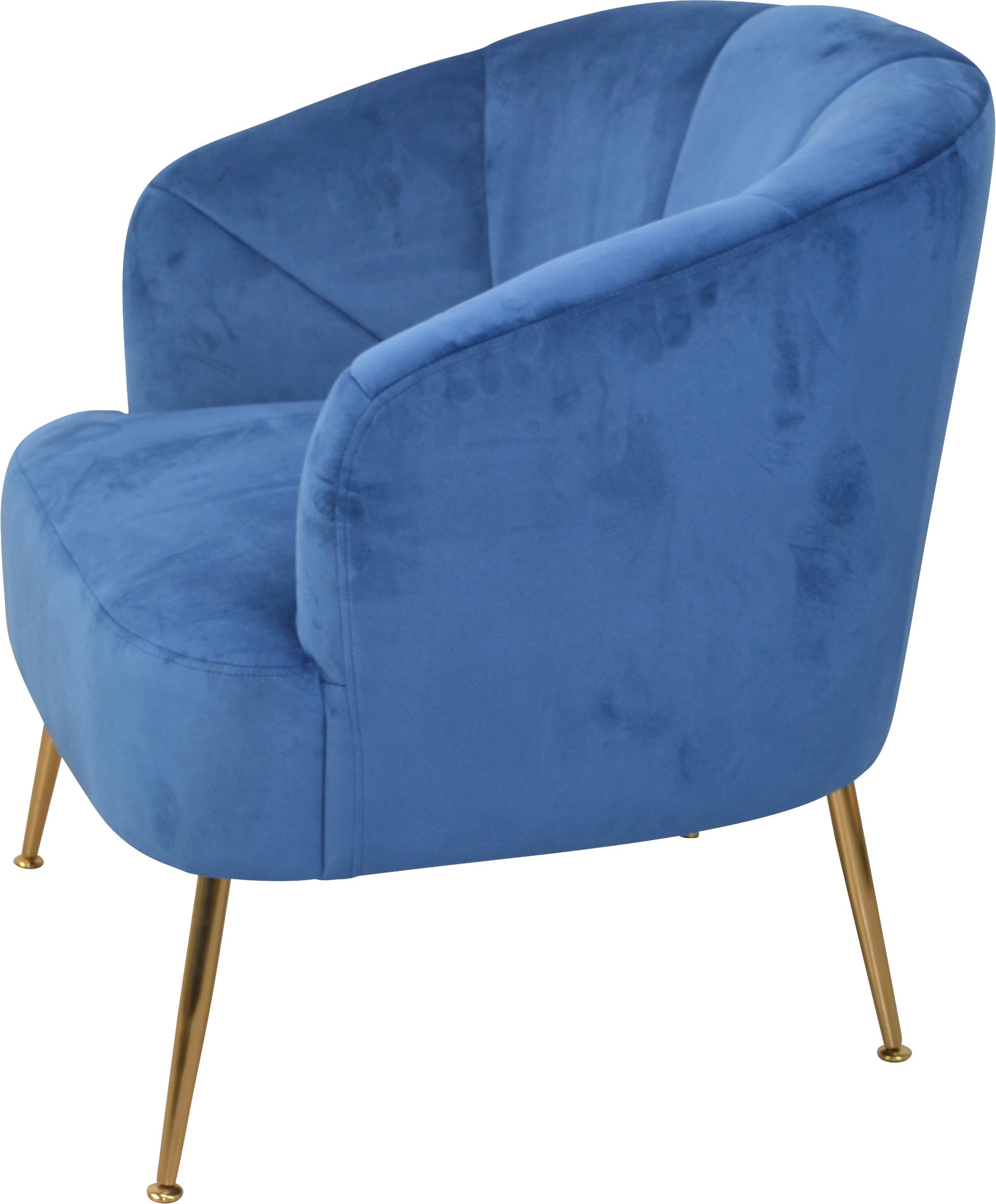 HOFMANN LIVING AND MORE Sessel Beine aus Stahlrohr, goldfarben lackiert, Samtbezug