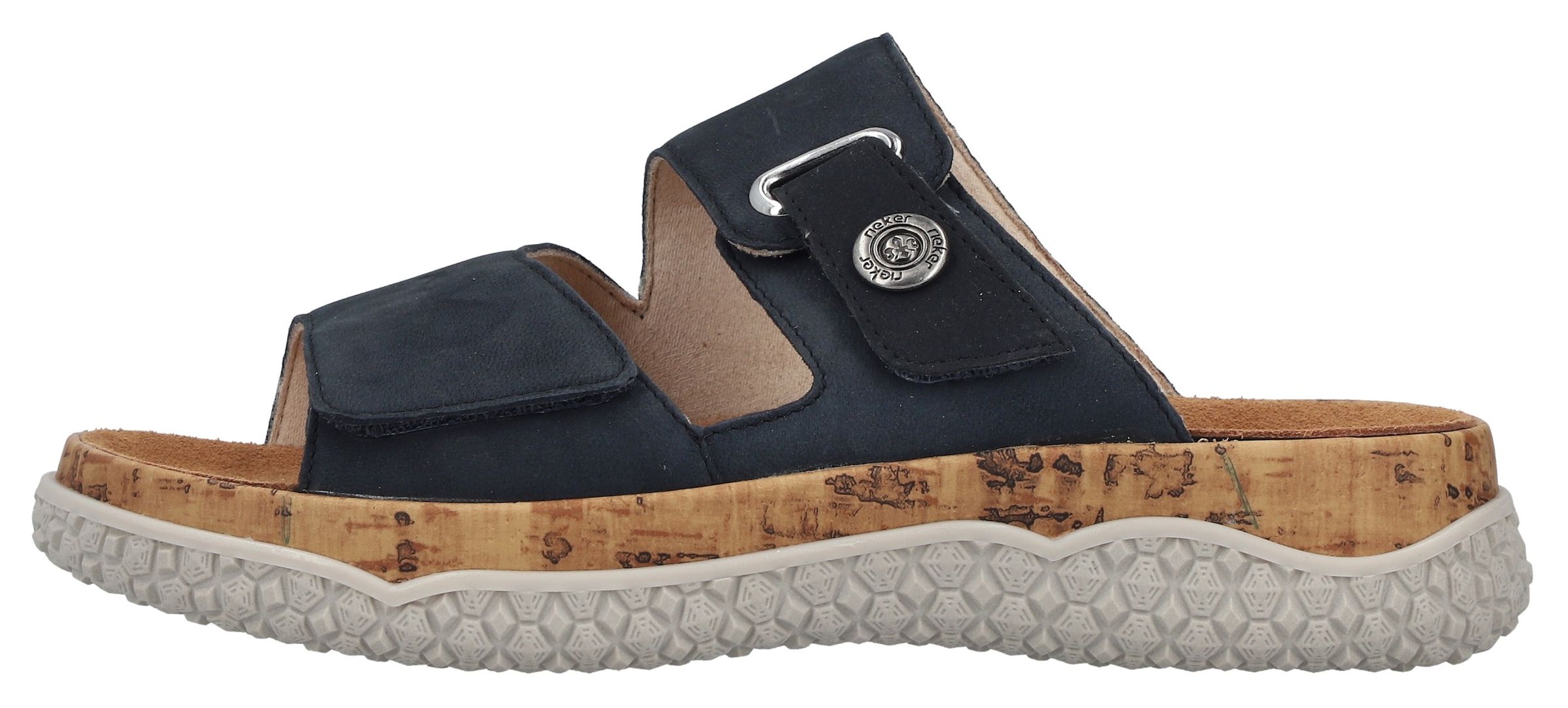 Rieker Pantolette  Sommerschuh, Schlupfschuh, Hausschuh mit Klettriemchen