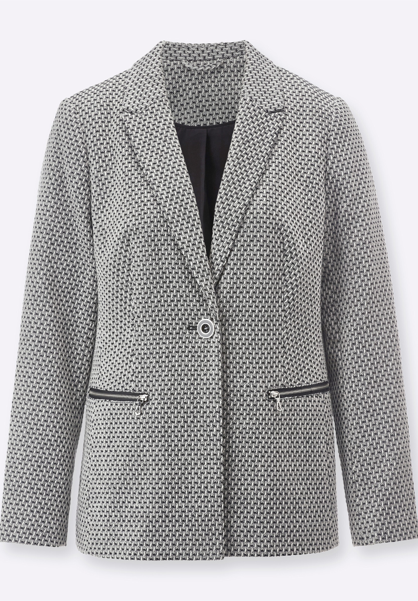 creation L Blusenblazer »Blazer Jacquardblazer mit Reißverschluss-Taschen«